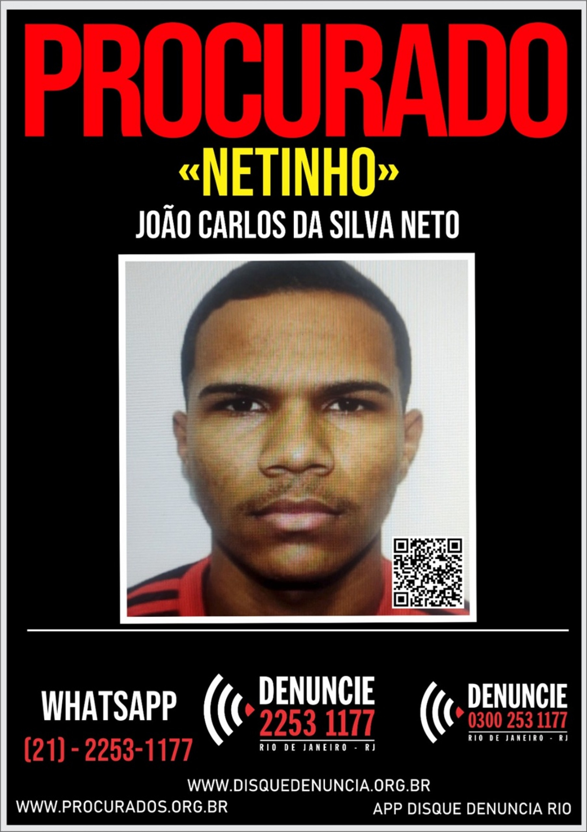 Cartaz pedindo informações sobre o acusado de atropelar intencionalmente Thayssa Cerqueira