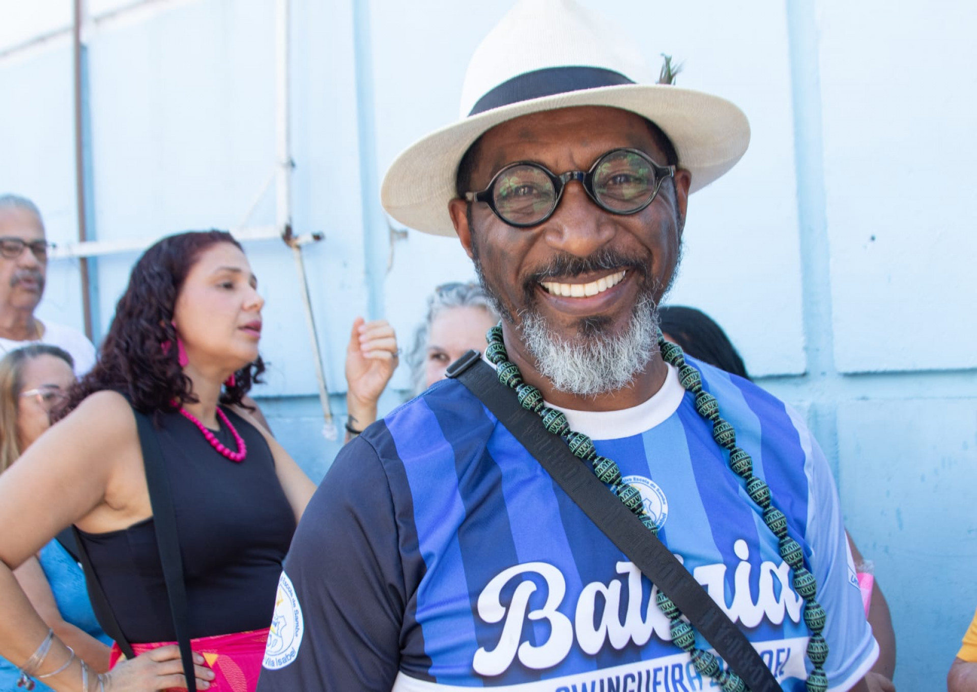 Samuel Machado aproveitou a festa na quadra da Vila Isabel - Érica Martin / Agência O Dia