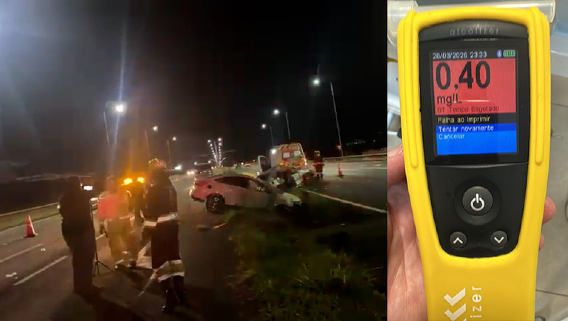 Motorista embriagado é preso por atropelar policial e matar sobrinho de 16 anos