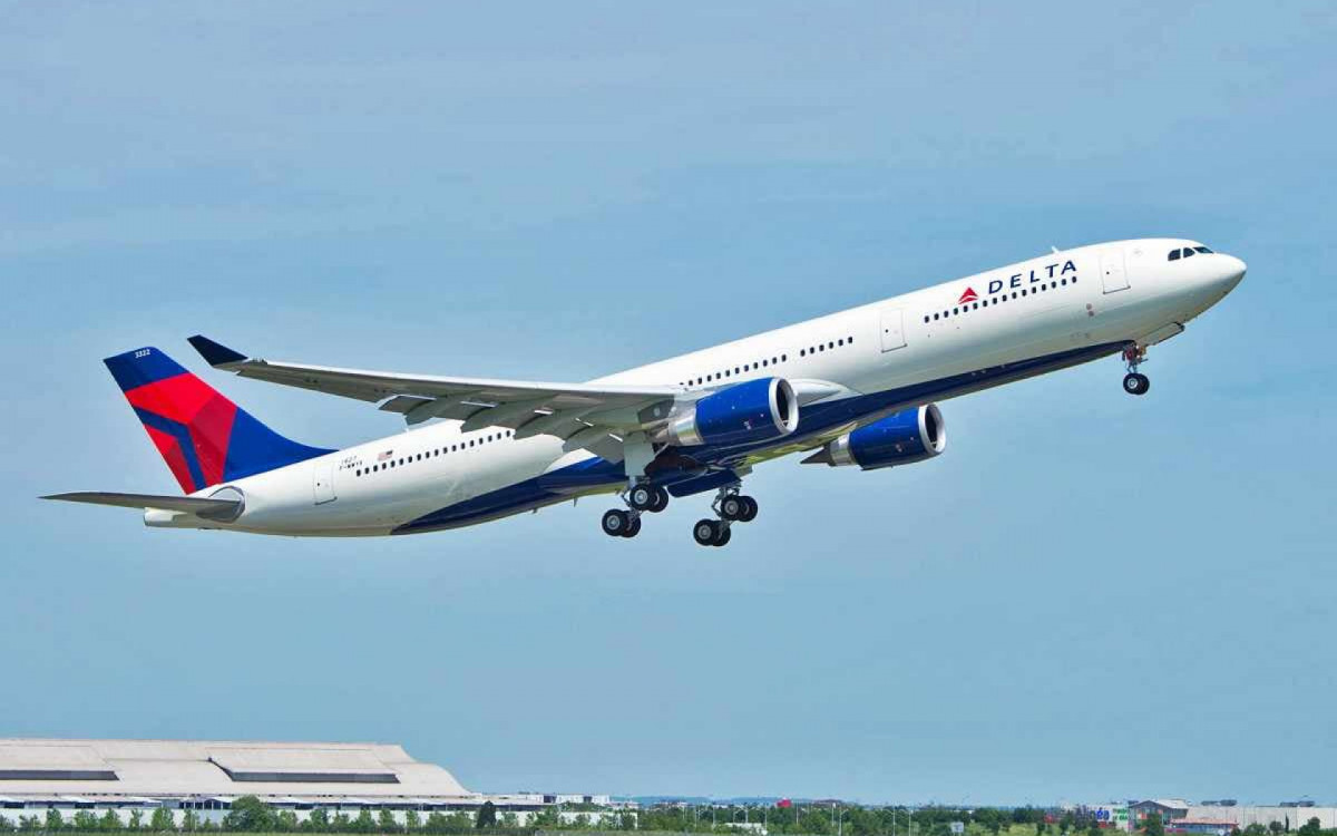 O A330-300 da Delta Airlines tem capacidade para transportar até 282 passageiros