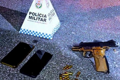 PM prende dois homens e apreende pistola com kit rajada em Paraíba do Sul