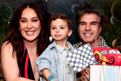 Após festa em Lisboa, Claudia Raia comemora aniversário do filho caçula no Brasil