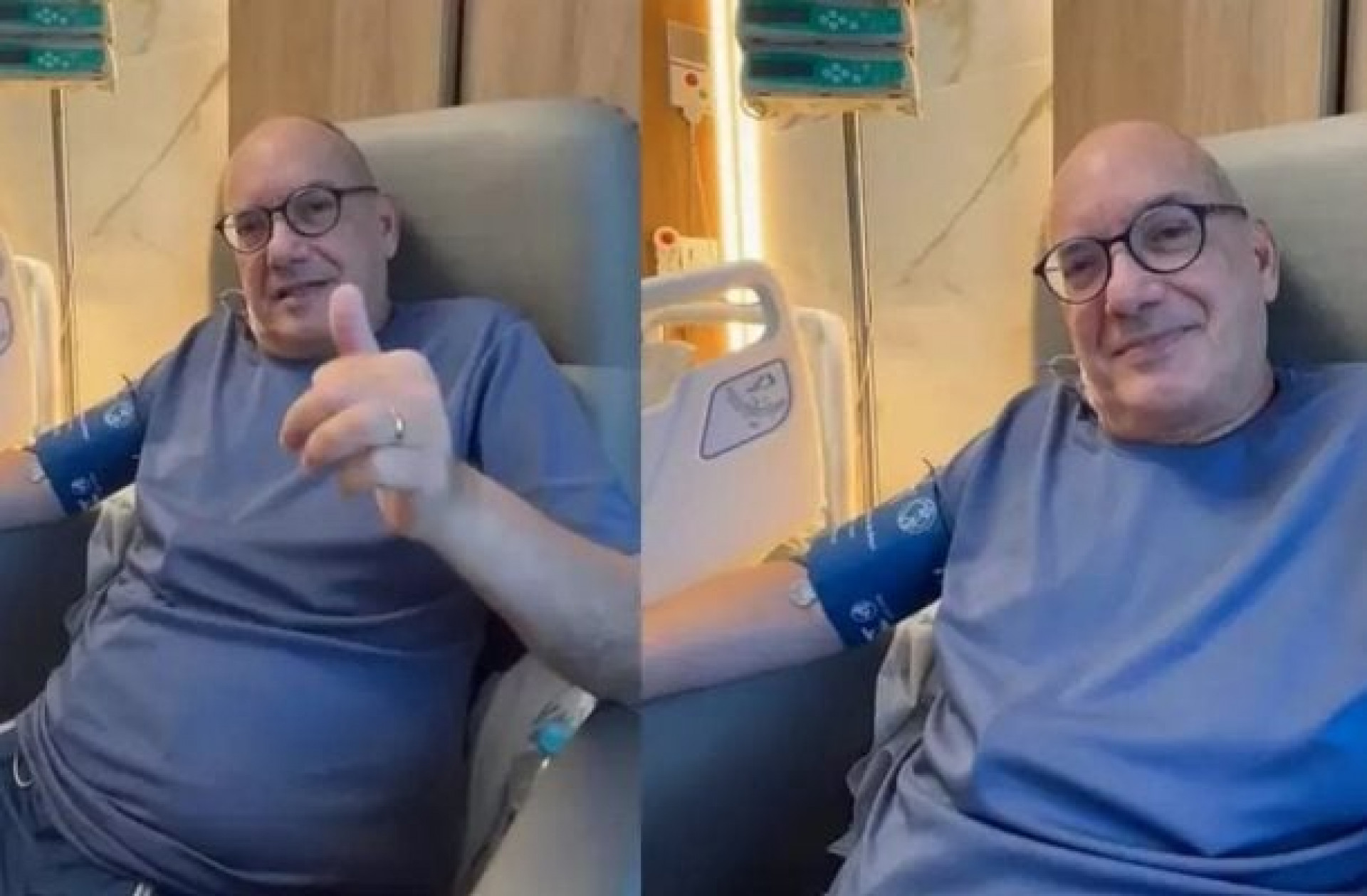 Em v&iacute;deo, L&eacute;dio Carmona detalha evolu&ccedil;&atilde;o cl&iacute;nica e recupera&ccedil;&atilde;o sob cuidados m&eacute;dicos