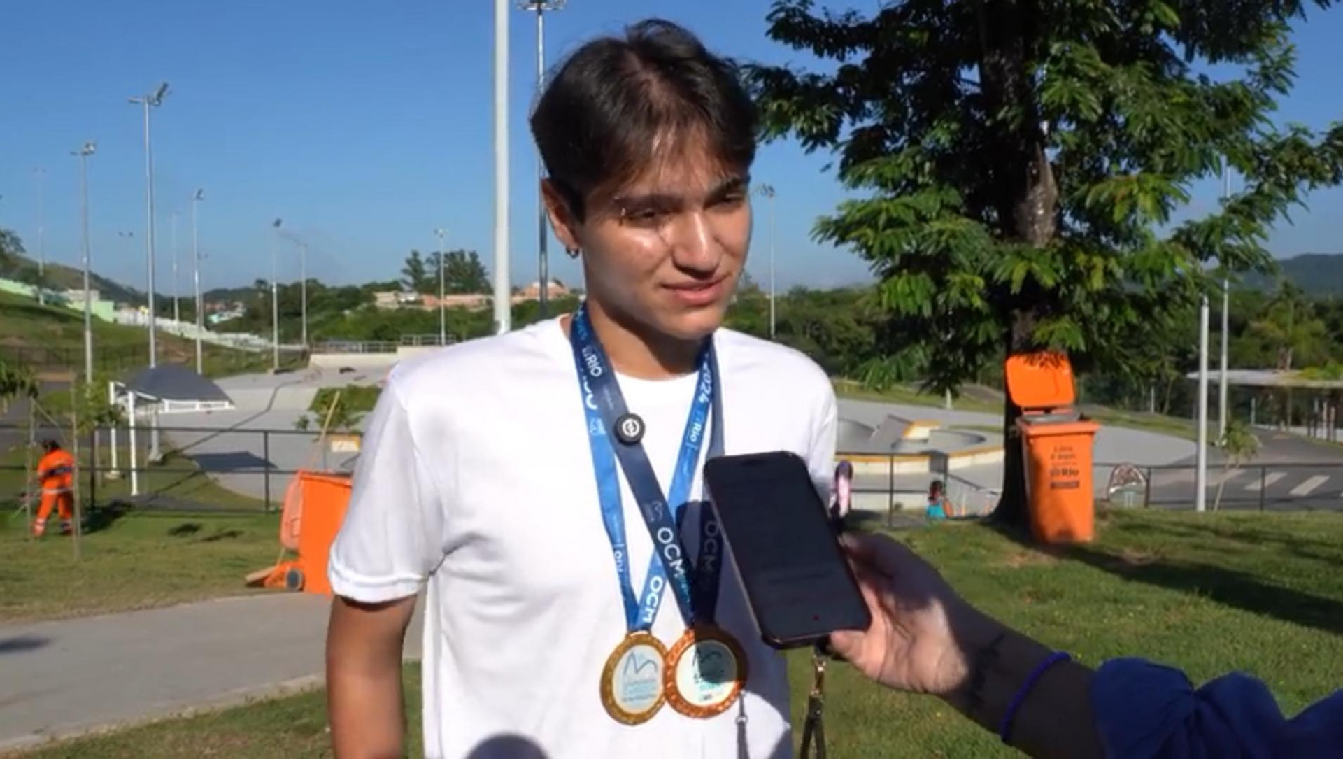 Gustavo Henrique, de 15 anos, e medalha de ouro em 2024, foi um dos premiados - Luísa Ruas/Prefeitura do Rio