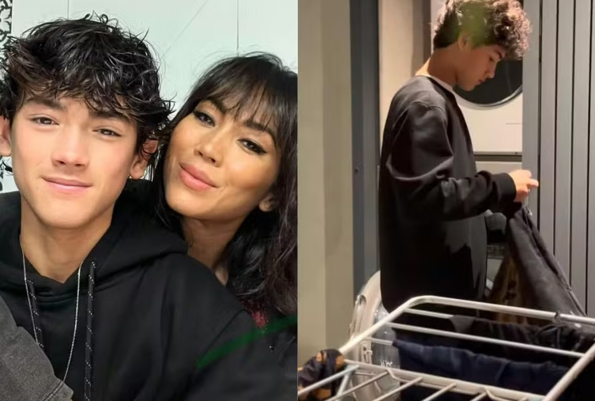 Danni Suzuki mostra filho de 14 anos cuidando das próprias tarefas: 'Ele que lava e estende'