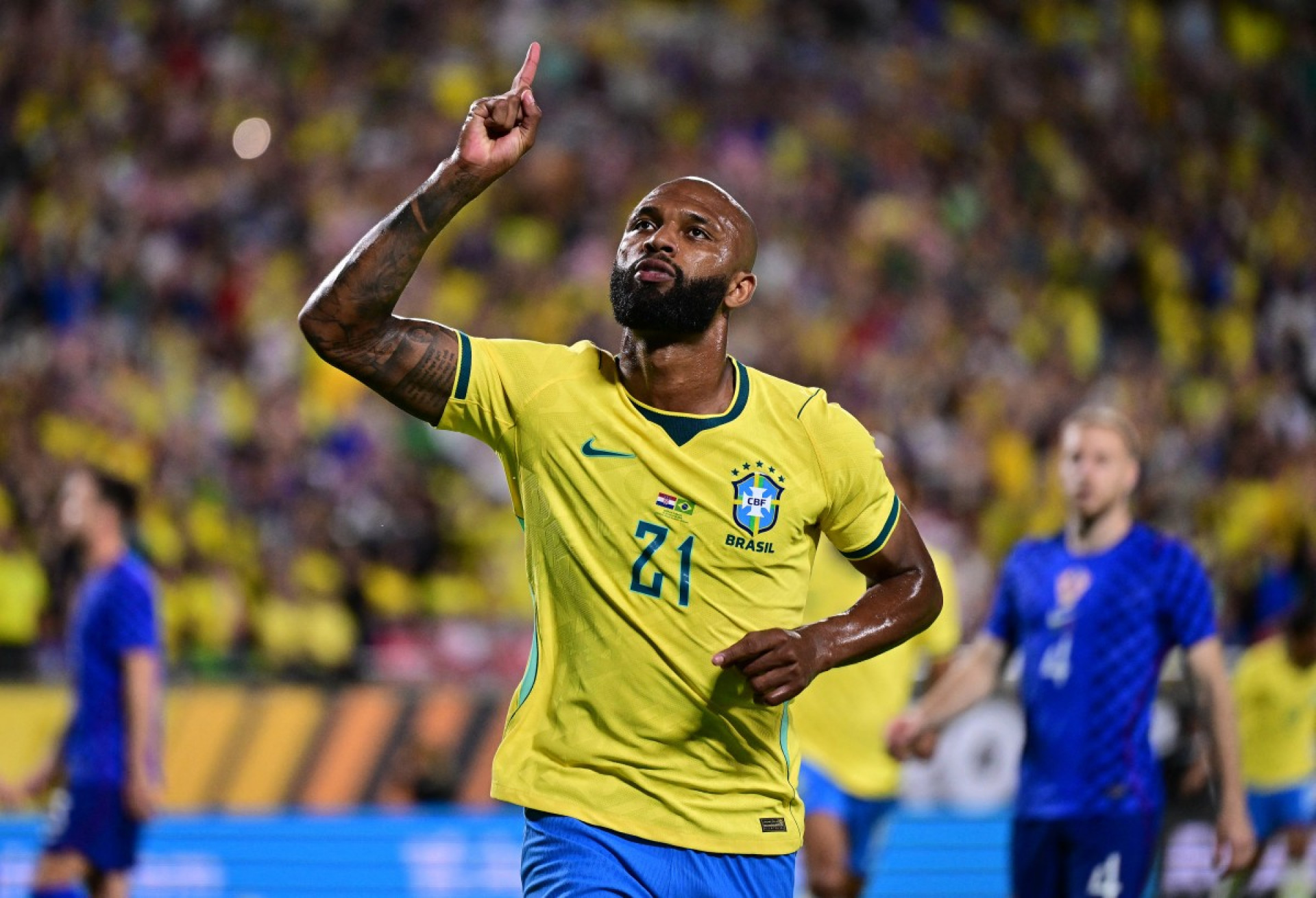 Igor Thiago comemora primeiro gol pela Seleção: 'Realização da minha vida'