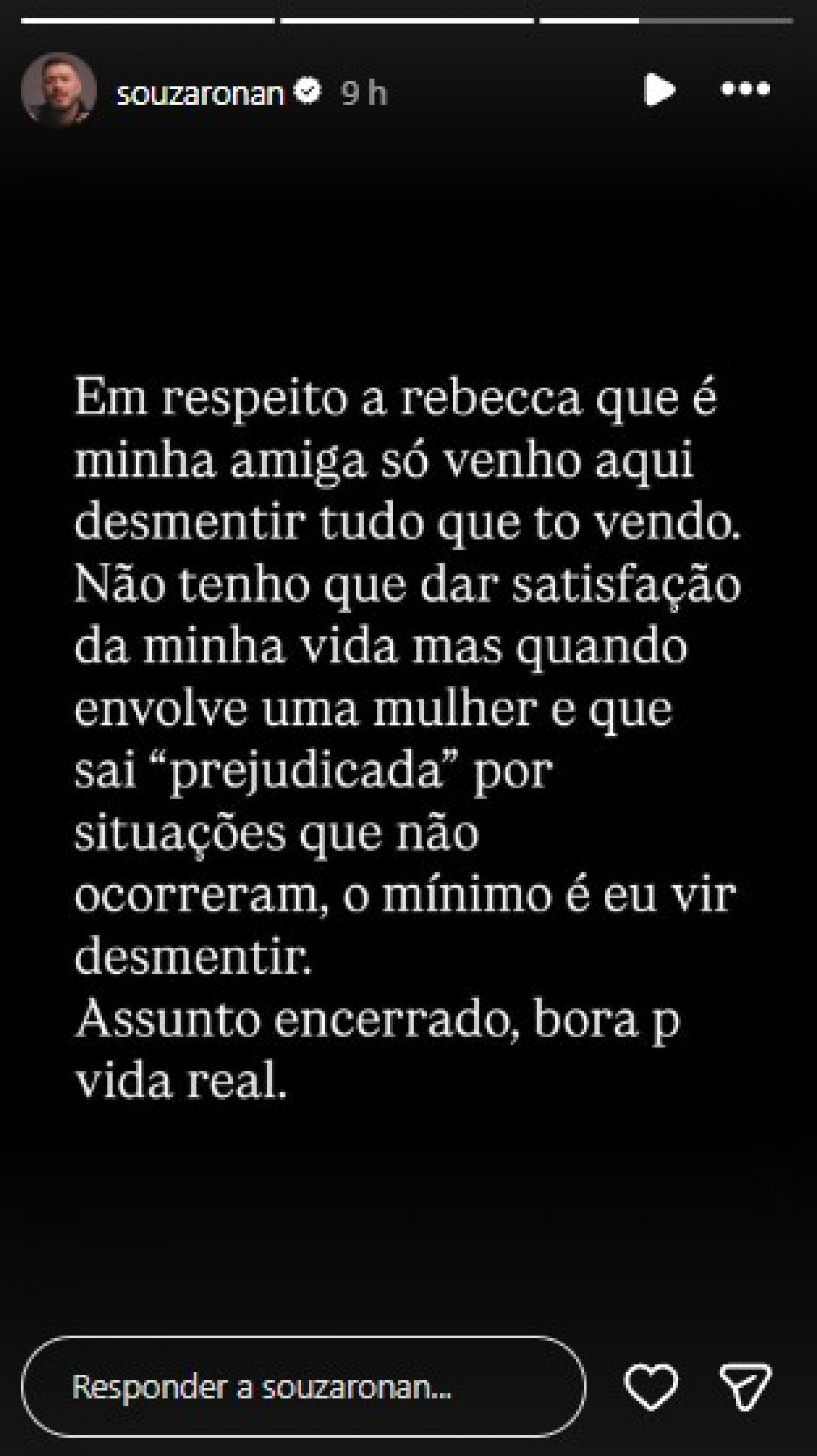 Ronan Souza se pronuncia sobre suposto affair com MC Rebecca - Reprodução / Instagram