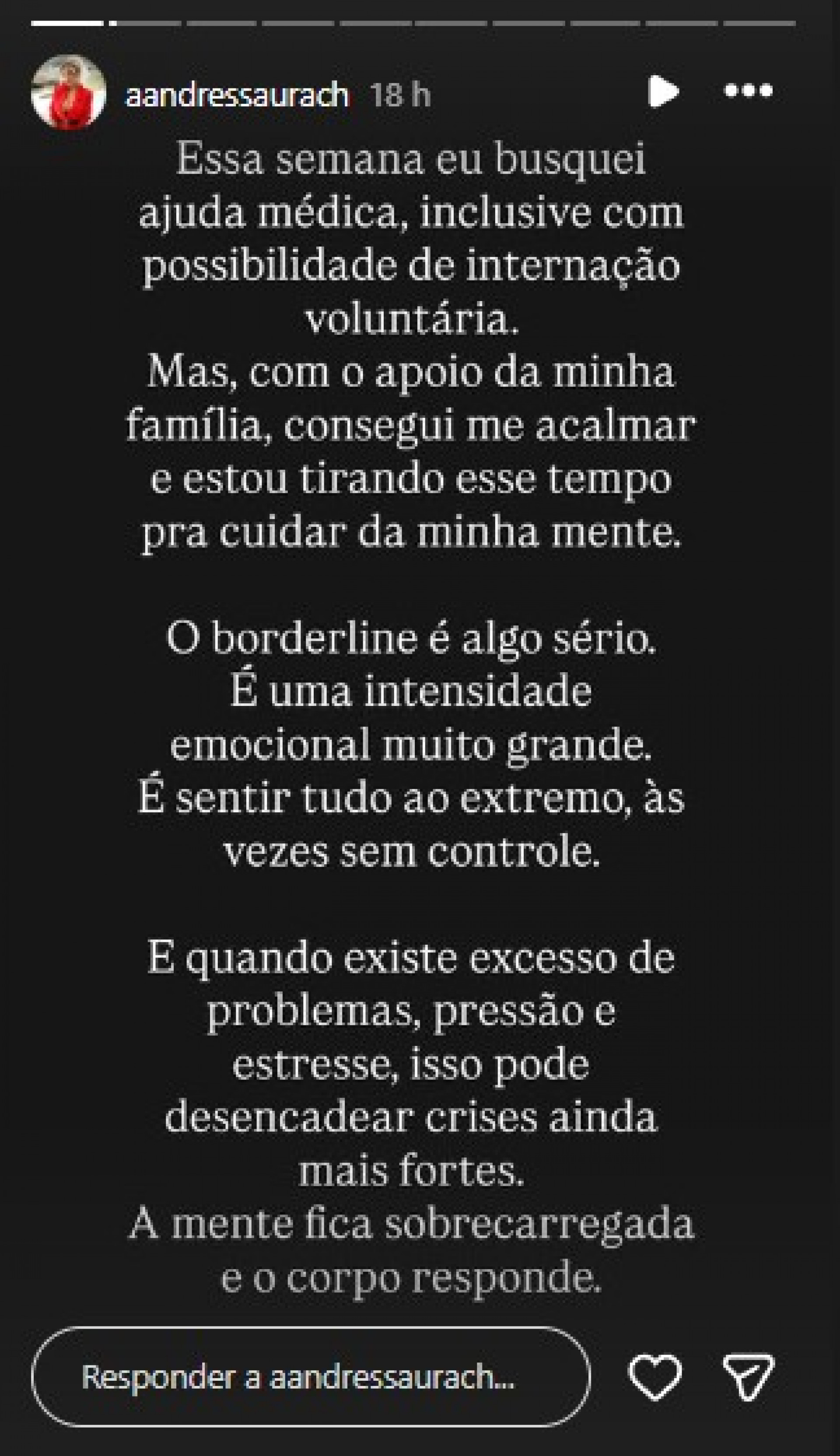 Andressa Urach desabafa sobre saúde mental - Reprodução / Instagram