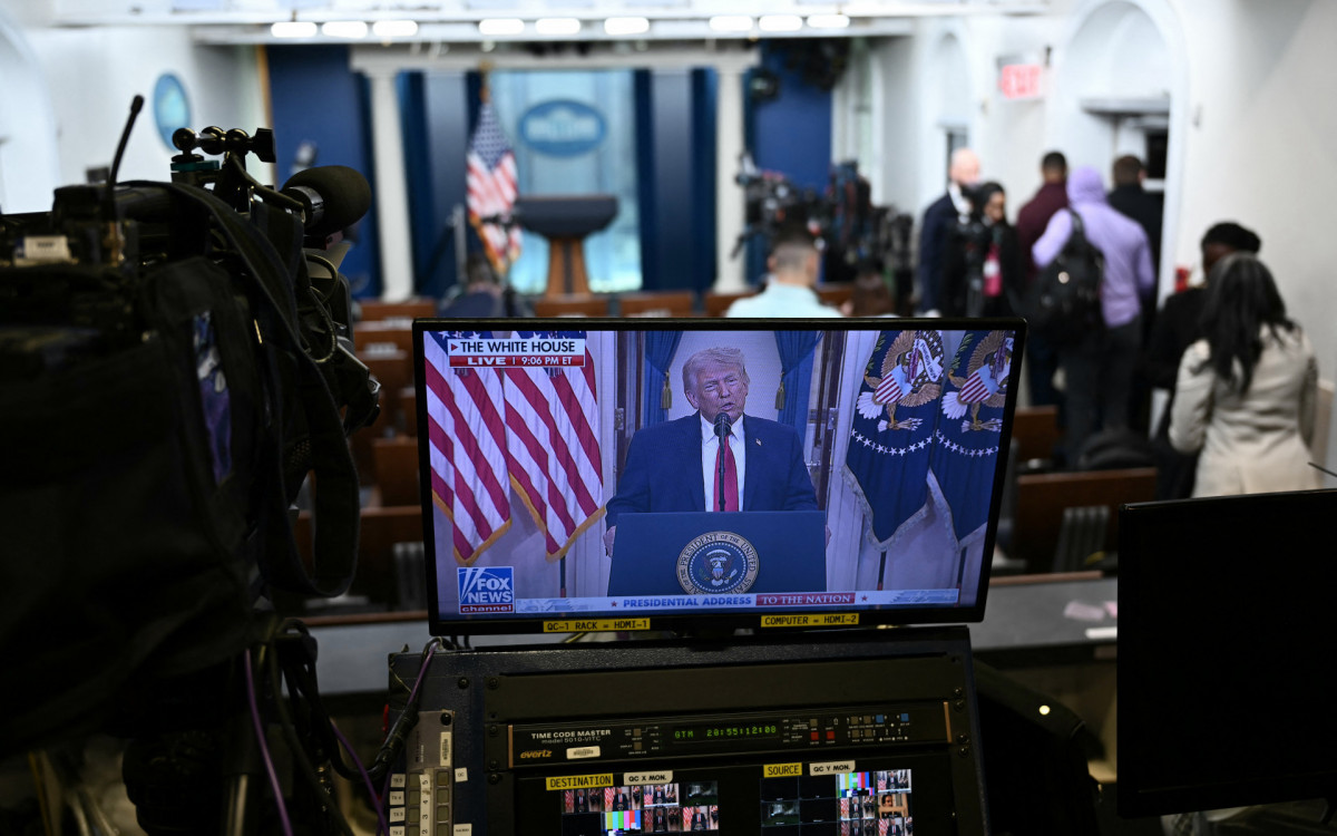 Trump fez um pronunciamento na TV sobre o conflito no Oriente M&eacute;dio - AFP