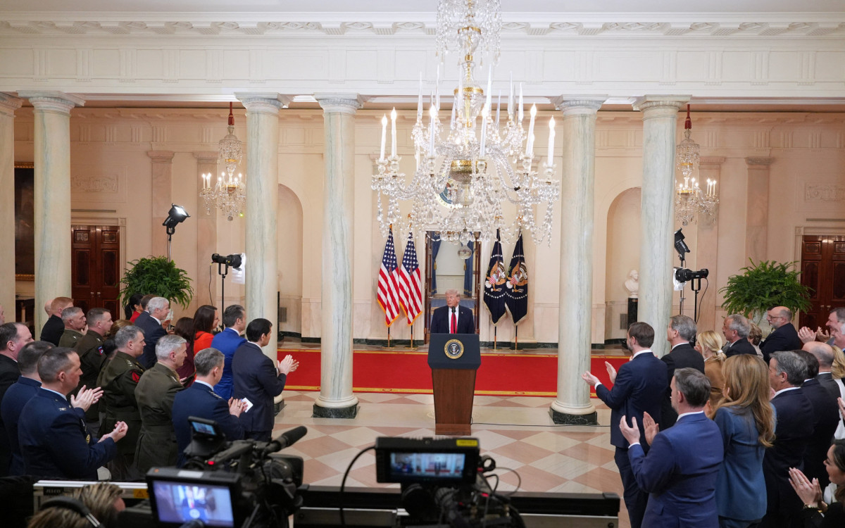 Trump fez um pronunciamento na TV sobre o conflito no Oriente M&eacute;dio - AFP