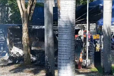 Base do Segurança Presente no Centro pega fogo após explosão de bicicleta elétrica