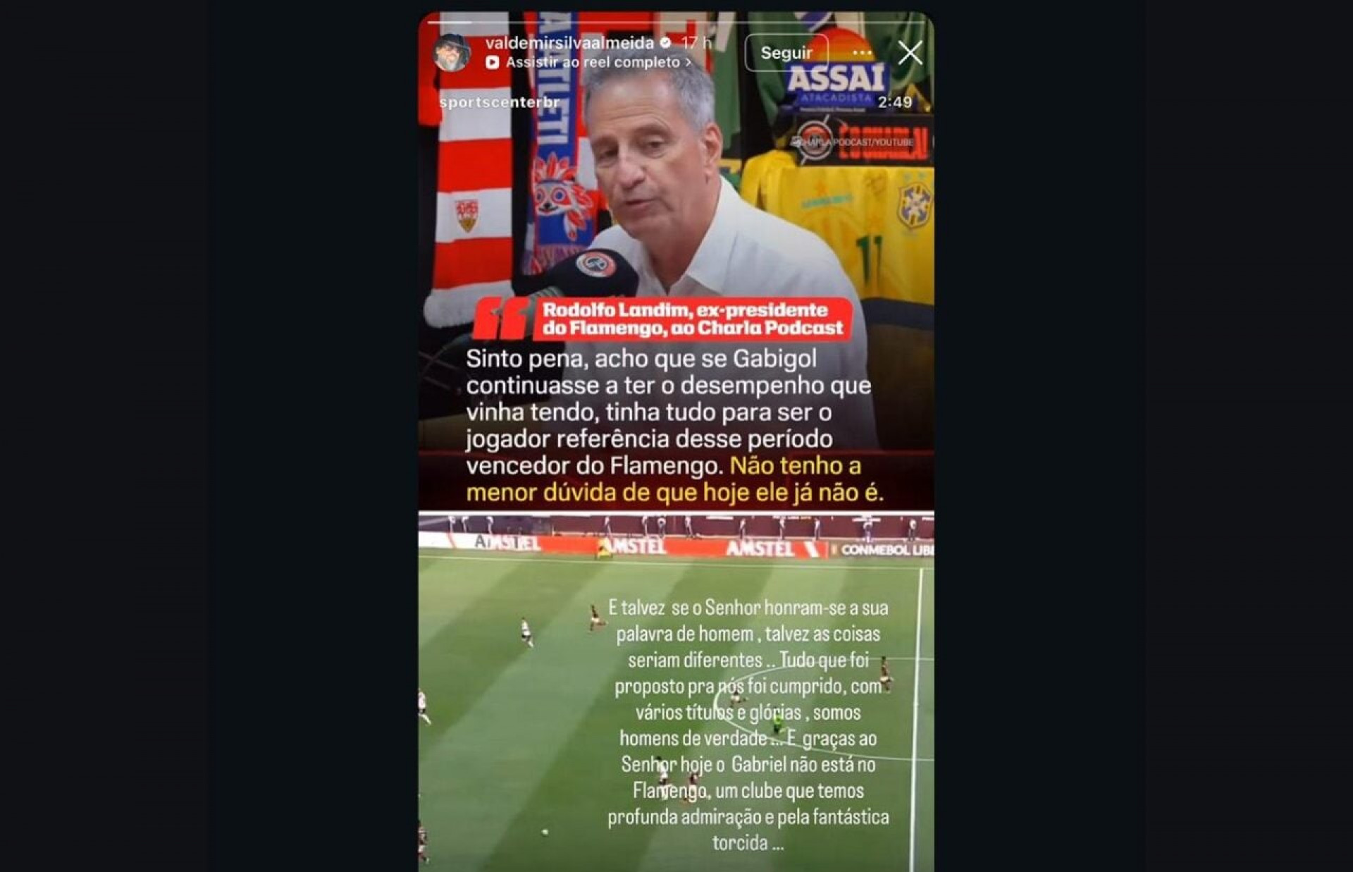 “Honrasse a palavra”: pai de Gabigol rebate Landim e exp&otilde;e vers&atilde;o sobre clima no Flamengo