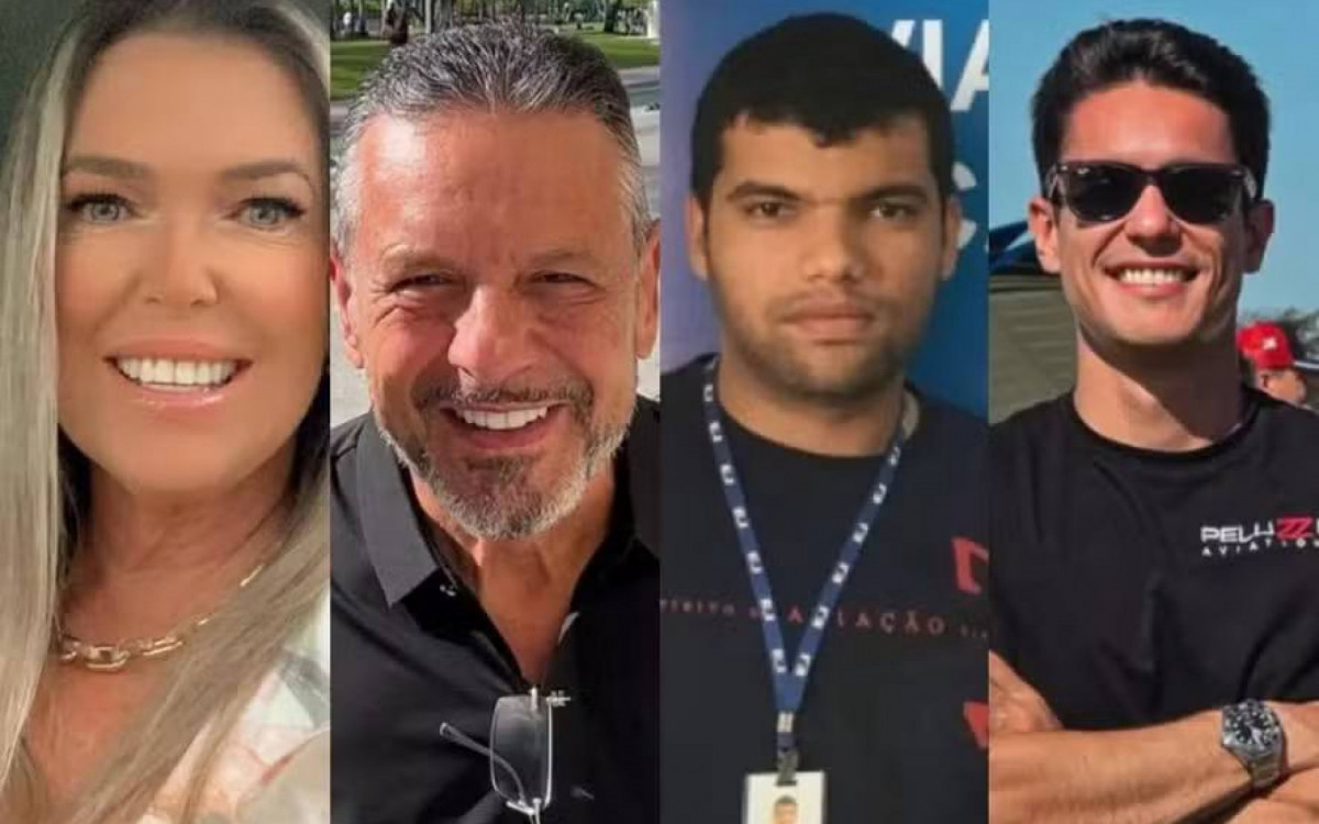 Nélio Maria Batista Pessanha e Renan Saes, além do casal de empresários Débora Belanda Ortolani e Luiz Ortolani - Reprodução