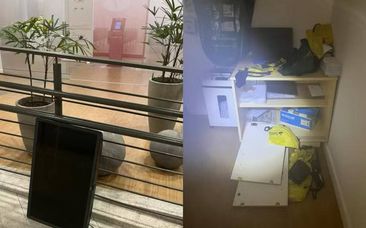 Suspeito foi flagrado dentro do banco após sistema de segurança ser acionado - Divulgação