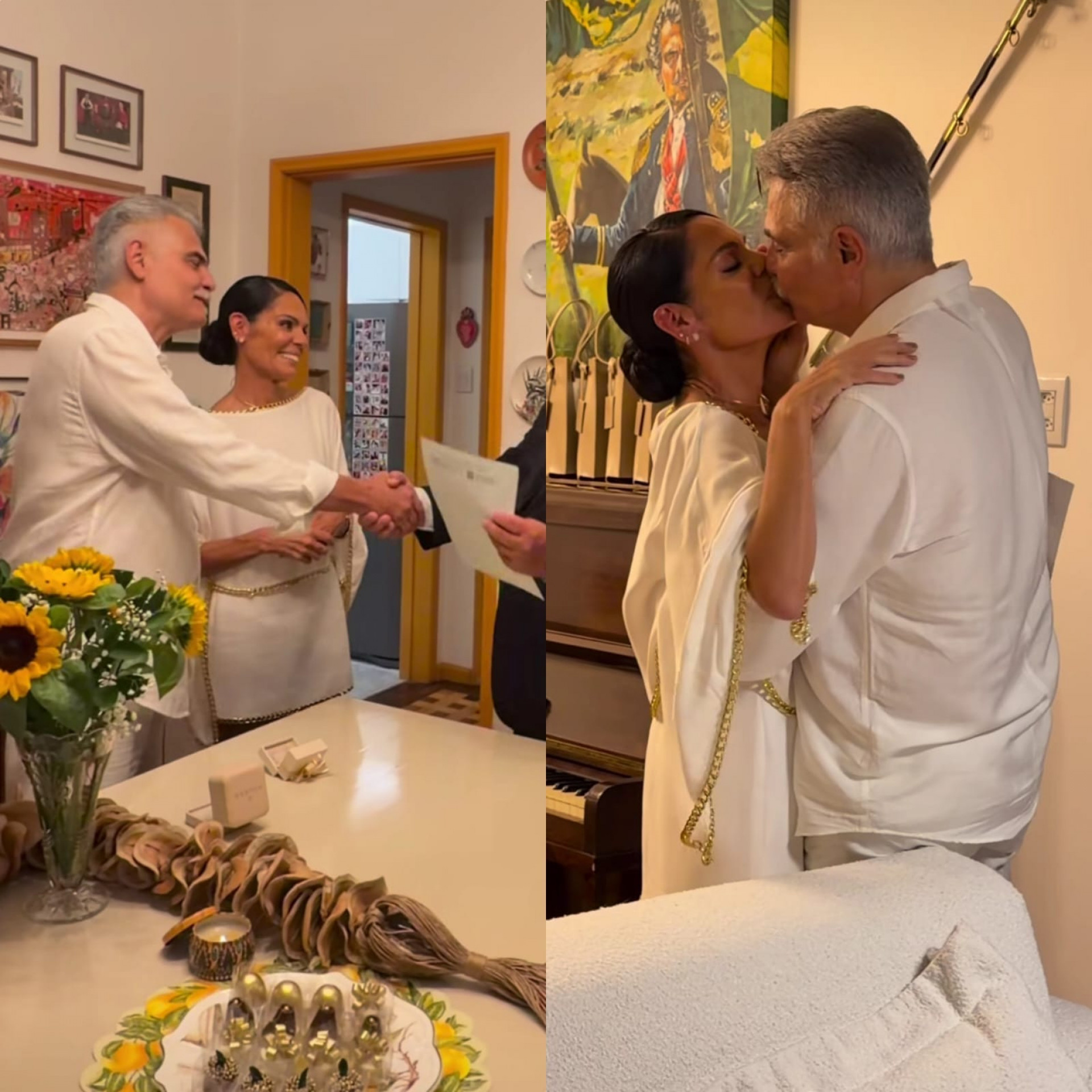 Tarcísio Filho e Mocita Fagundes se casam após 17 anos juntos - Reprodução de vídeo / Instagram