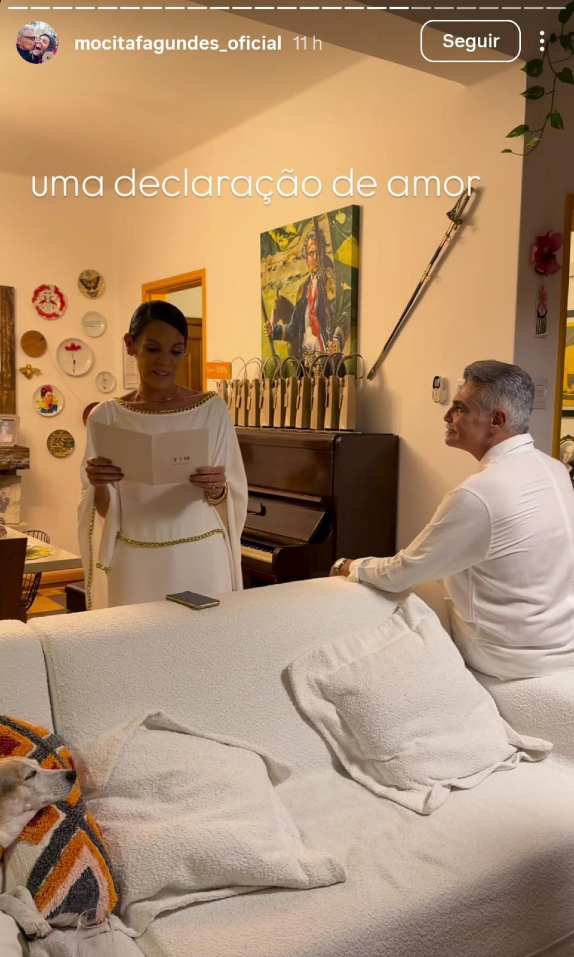 Tarcísio Filho e Mocita Fagundes trocam votos em casamento - Reprodução de vídeo / Instagram