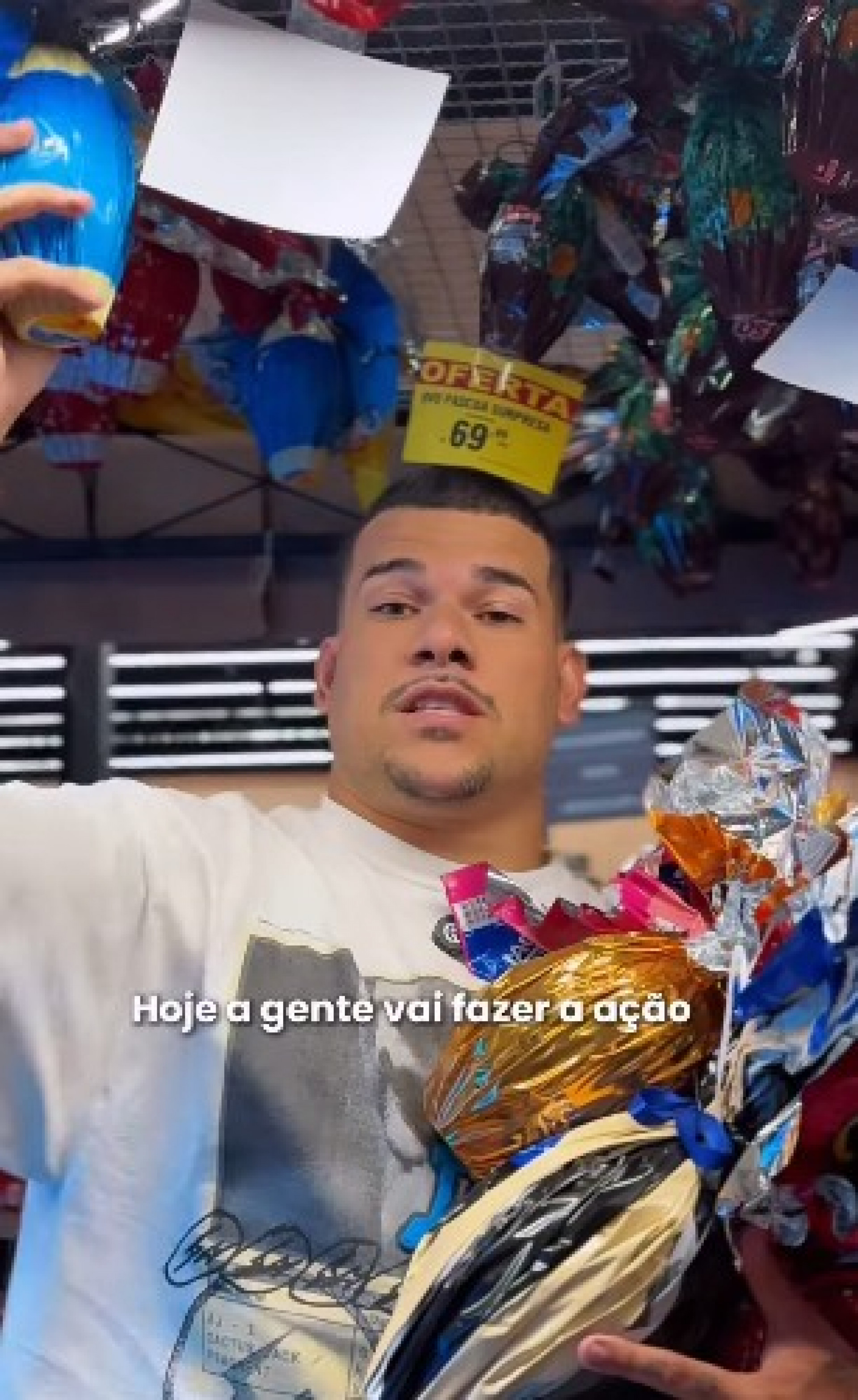 DJ Buarque distribui ovos de Páscoa - Reprodução de vídeo / Instagram
