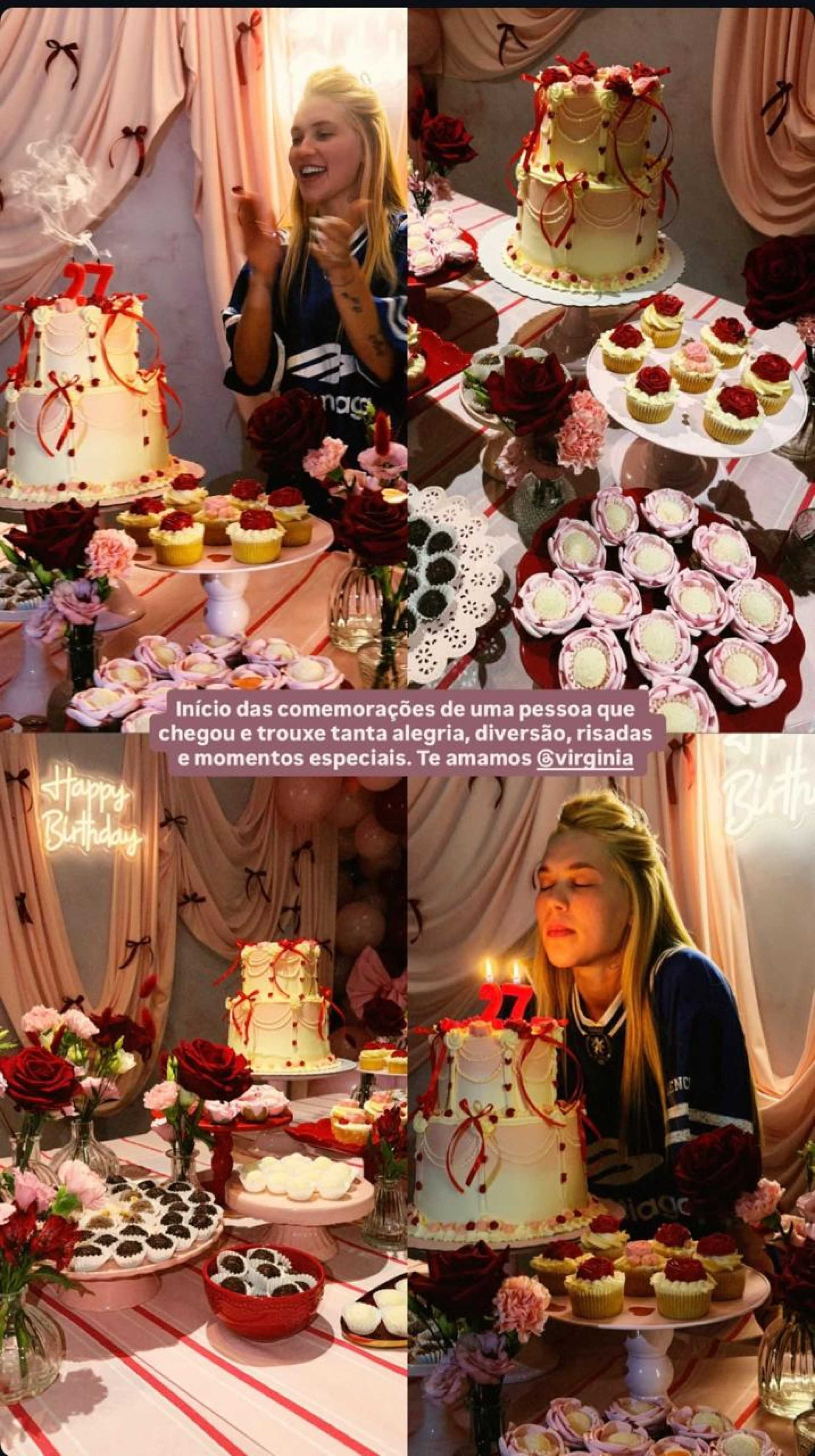 Virginia ganha festa surpresa em Madri pelos 27 anos - Reprodução / Instagram