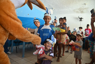  Parceria entre Prefeitura e CDL Jovem leva alegria da Páscoa a mais de 200 crianças atendidas pelos Cras