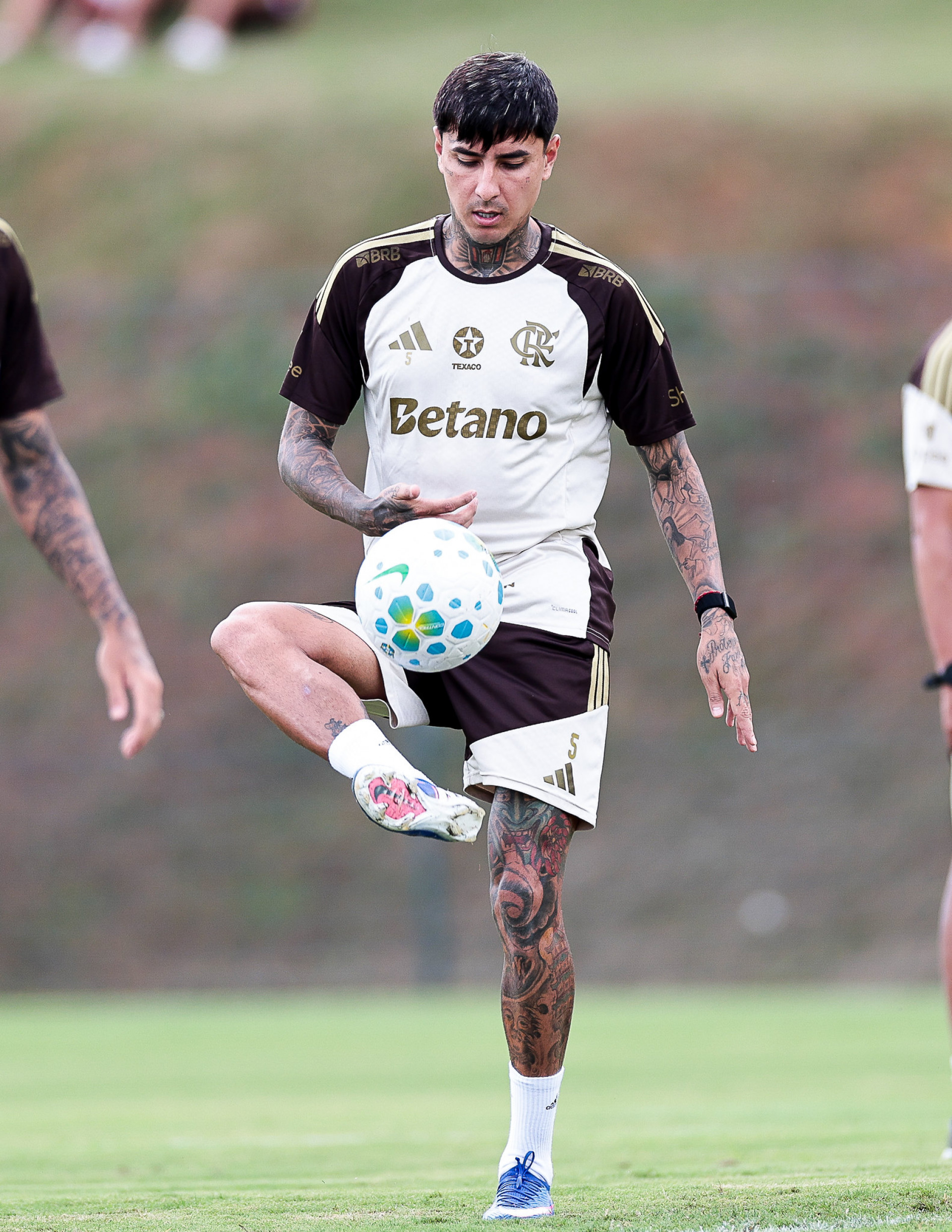 Erick Pulgar, volante do Flamengo, em treino na última quinta-feira (2)