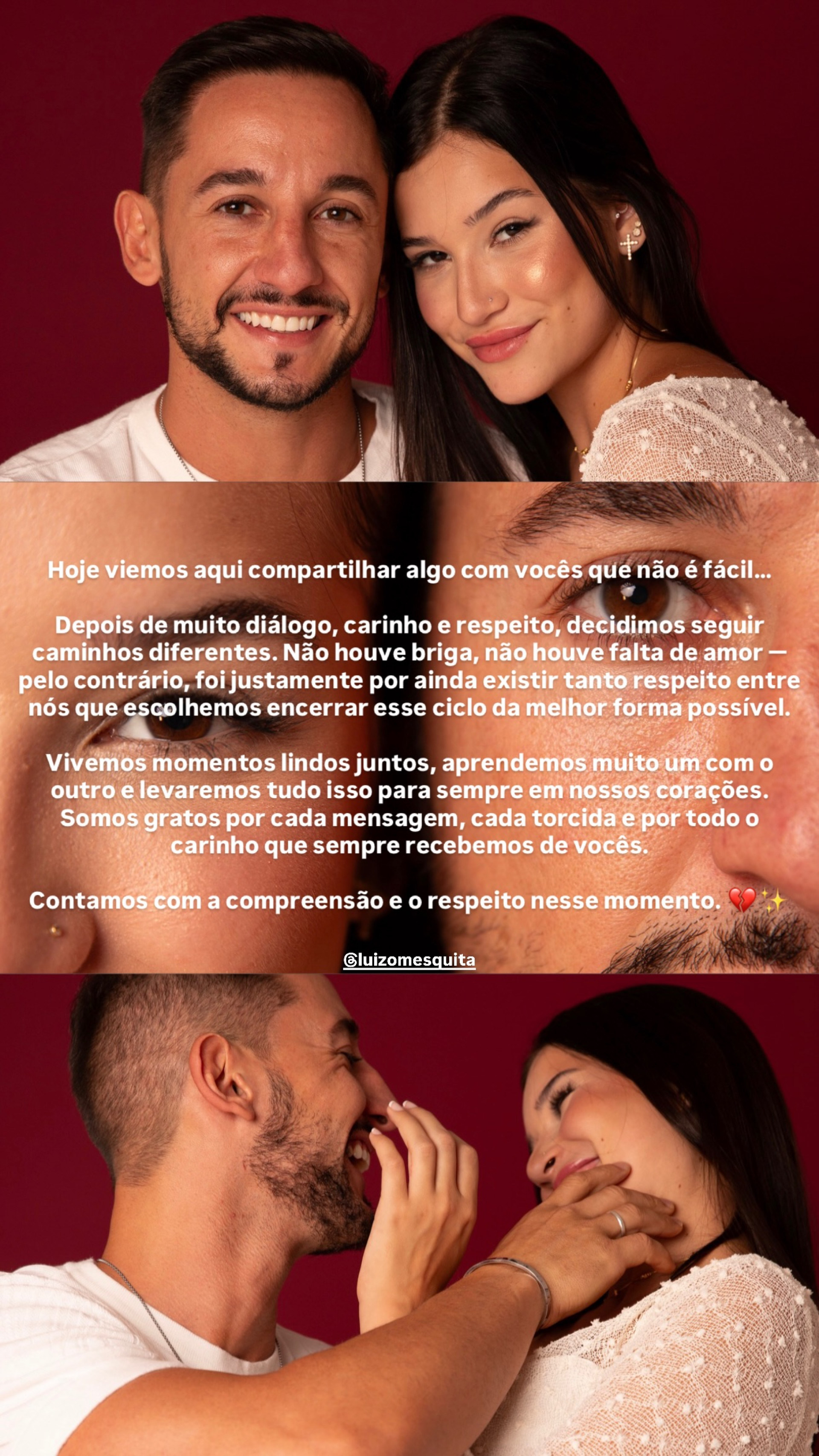 Duda Wendling e Luiz Mesquita terminam o namoro - Reprodu&ccedil;&atilde;o do Instagram