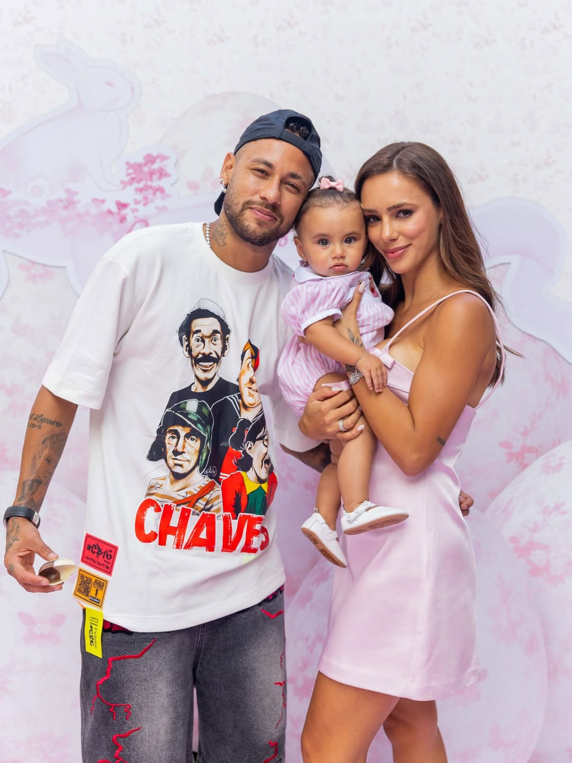 Neymar, Bruna Biancardi e a filha, Mel - Reprodução / Instagram