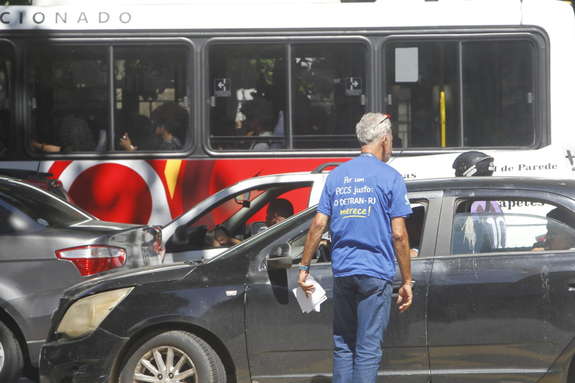 Servidores do Detran realizam ato no Centro do Rio nesta terça-feira (7) - Reginaldo Pimenta / Agência O Dia