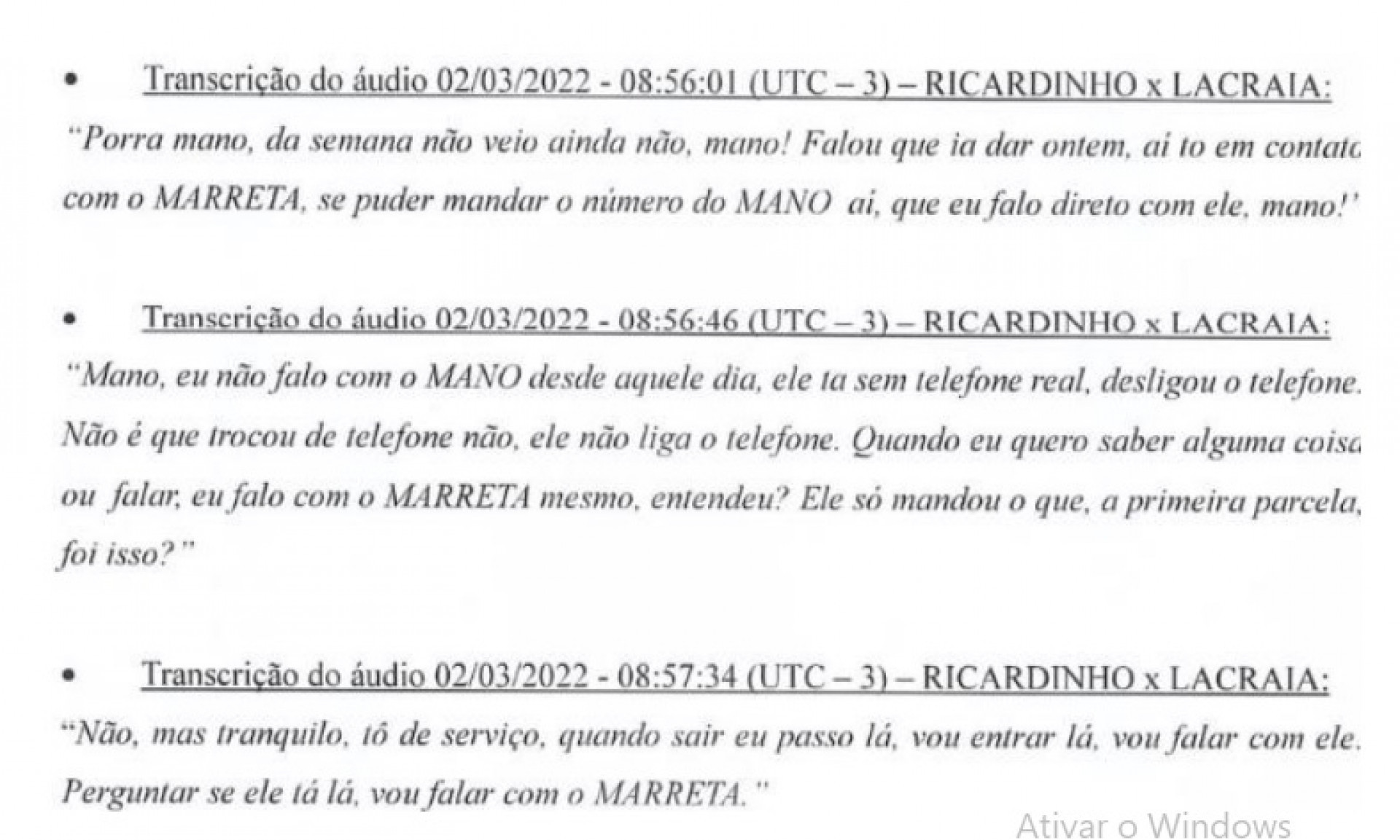Troca de mensagens expõe elo entre policiais militares e cúpula do tráfico - Divulgação/MPRJ