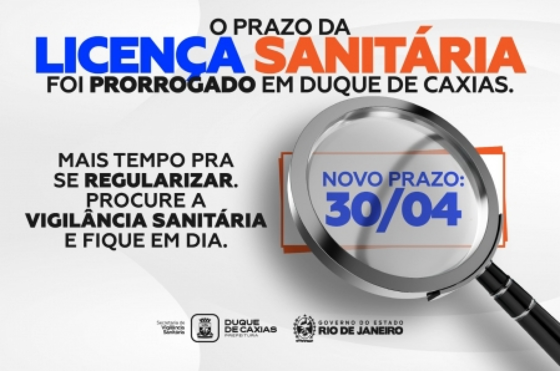 Vigilância Sanitária de Caxias prorroga prazo para tirar licença