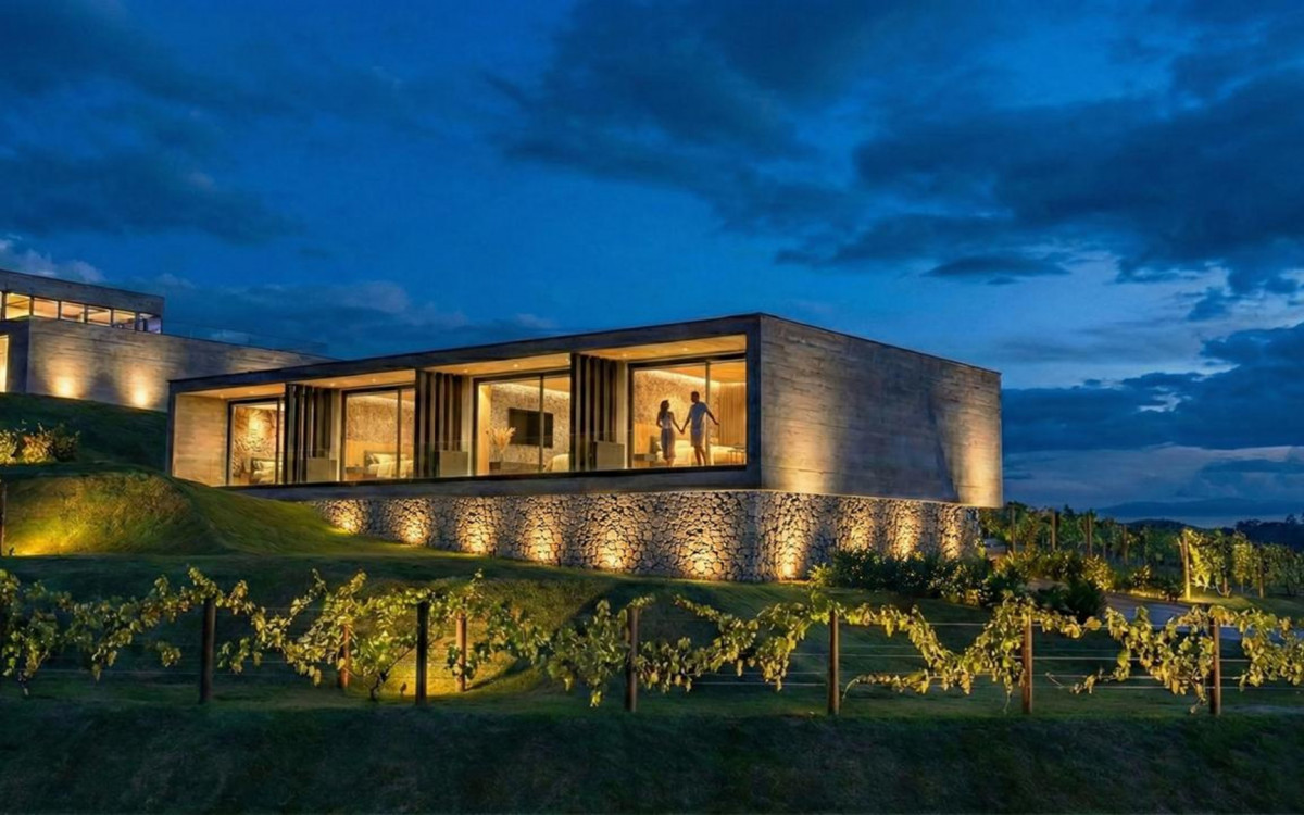 Suítes que serão construídas em vinícola já em funcionamento na Região Serrana do Rio