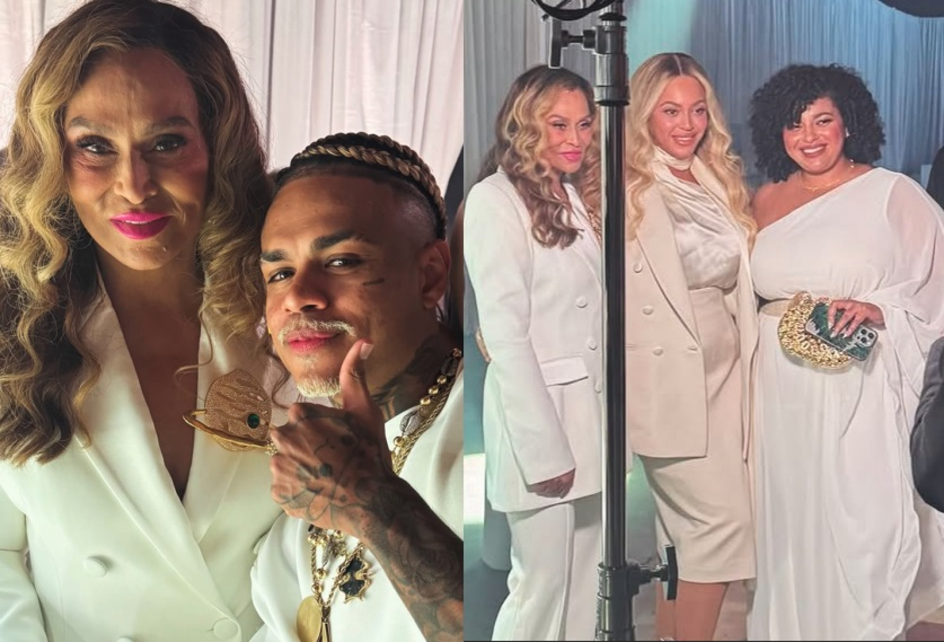 MC Cabelinho posa com a m&atilde;e de Beyonc&eacute; em evento da cantora - Reprodu&ccedil;&atilde;o do Instagram