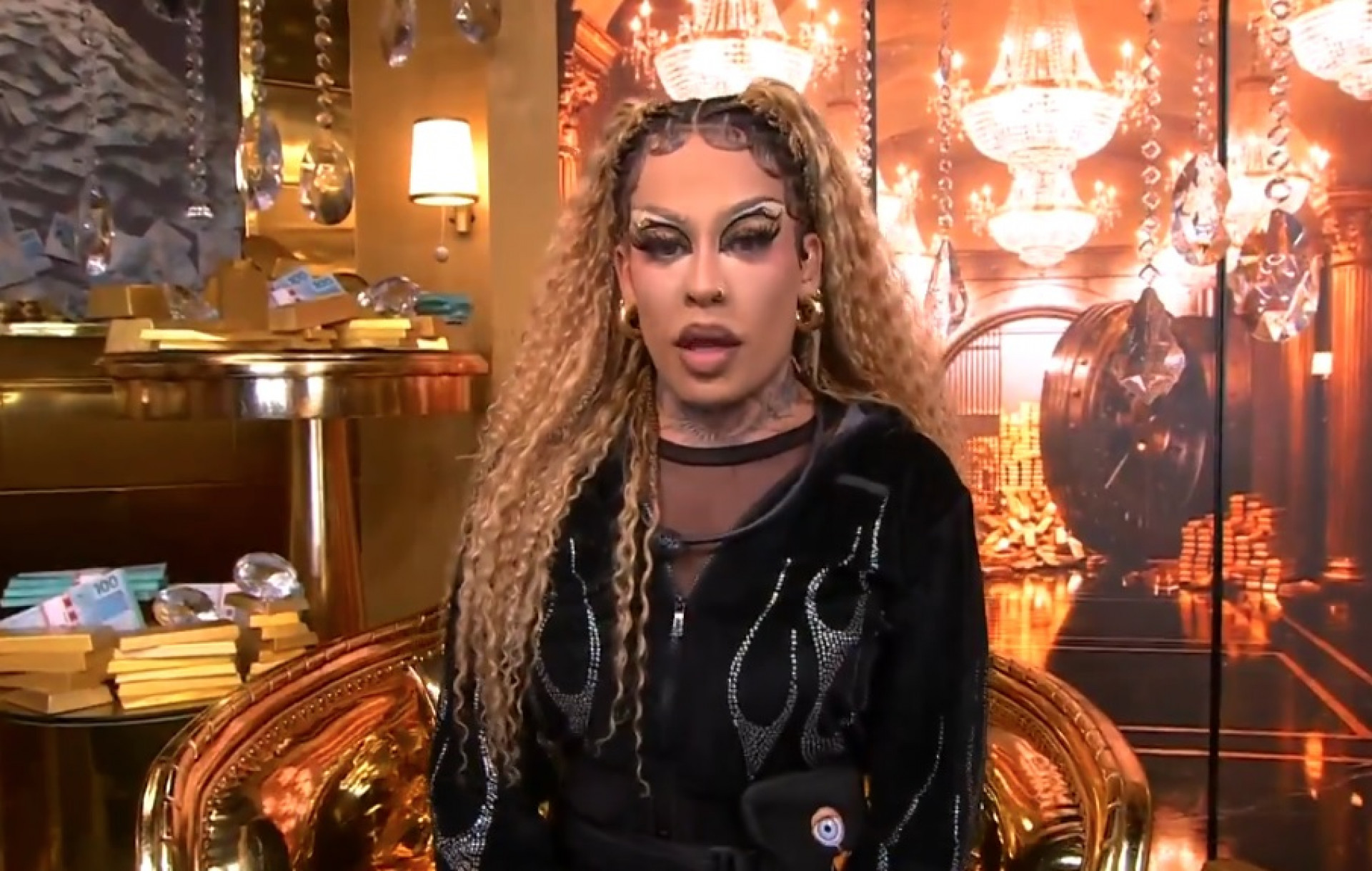 Gloria Groove vota no confessionário - Reprodução de vídeo / TV Globo