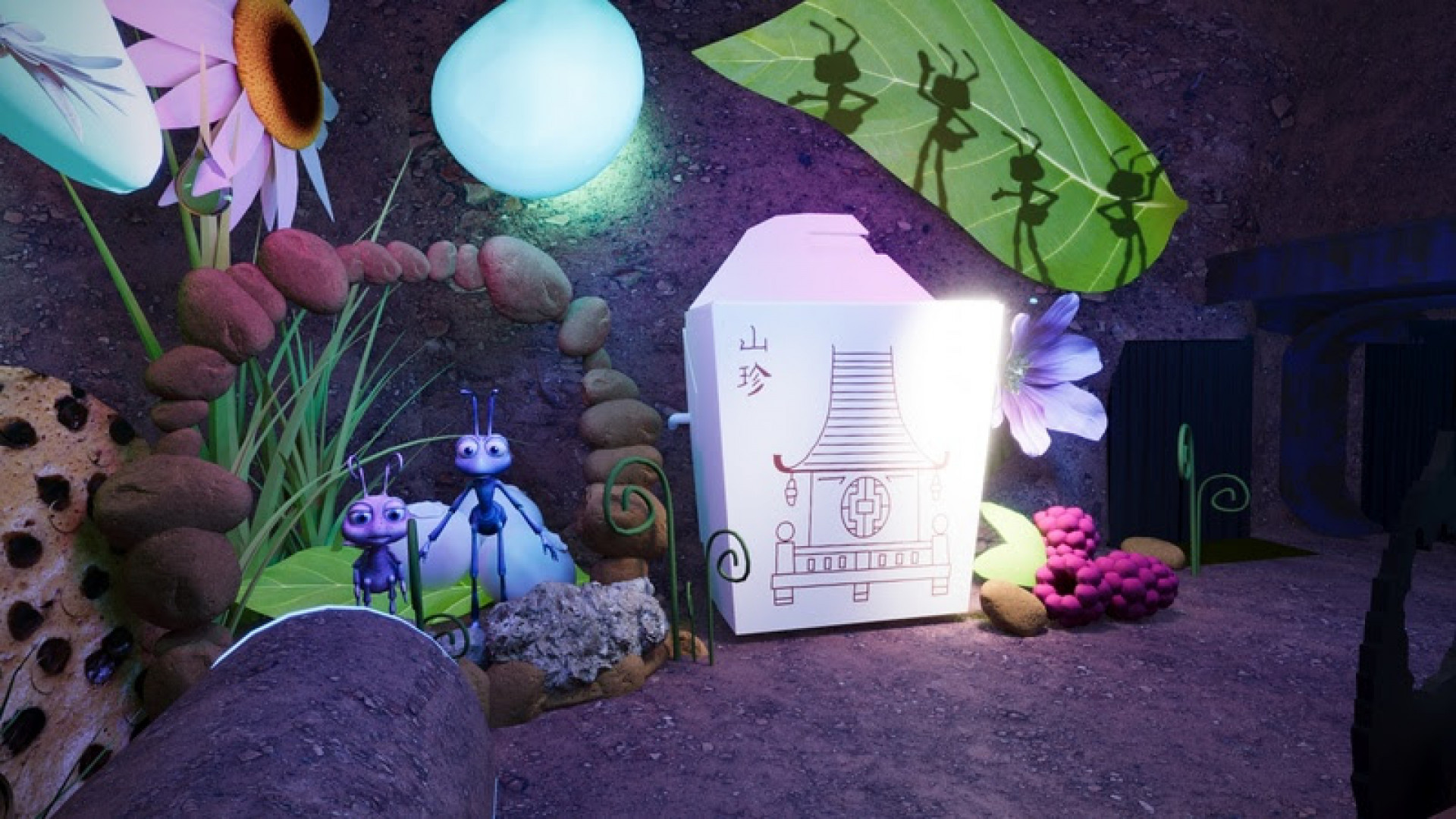 Exposição imersiva 'Mundo Pixar': sala inspirada no filme Vida de Inseto - Divulgação