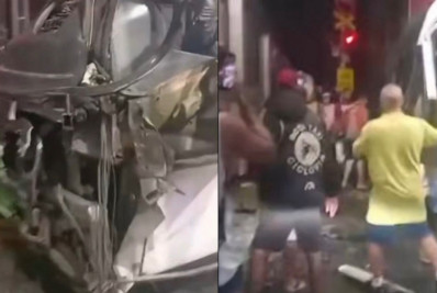 Colisão entre ônibus e trem deixa um ferido em São João de Meriti