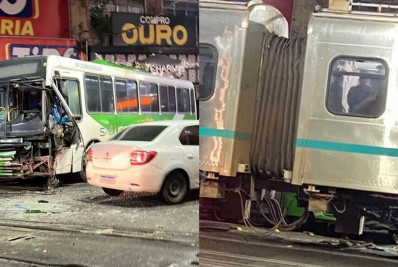 Colisão entre ônibus e trem deixa um ferido em São João de Meriti