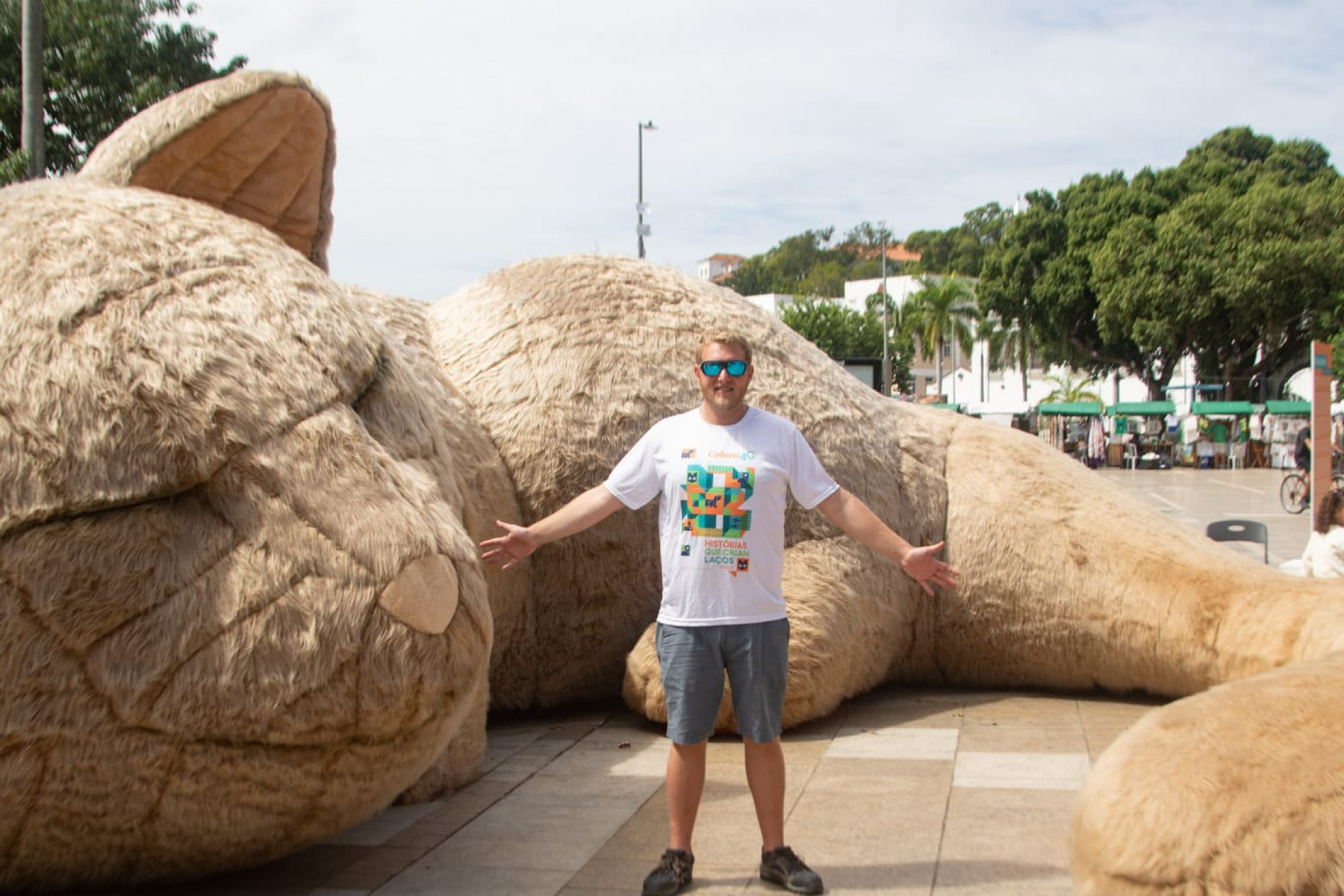 Eduardo Baum é o artista responsável pelas obras gigantes - Érica Martin / Agência O Dia