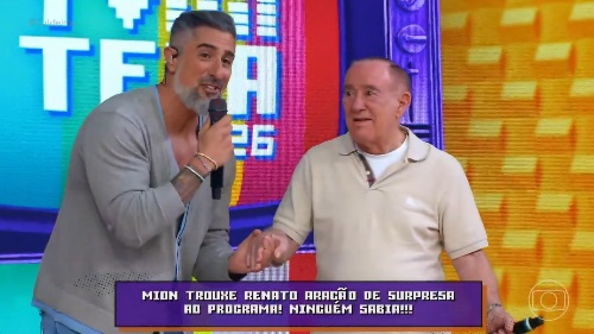 Renato Aragão foi homenageado no 'Caldeirão com Mion' - Reprodução de Vídeo