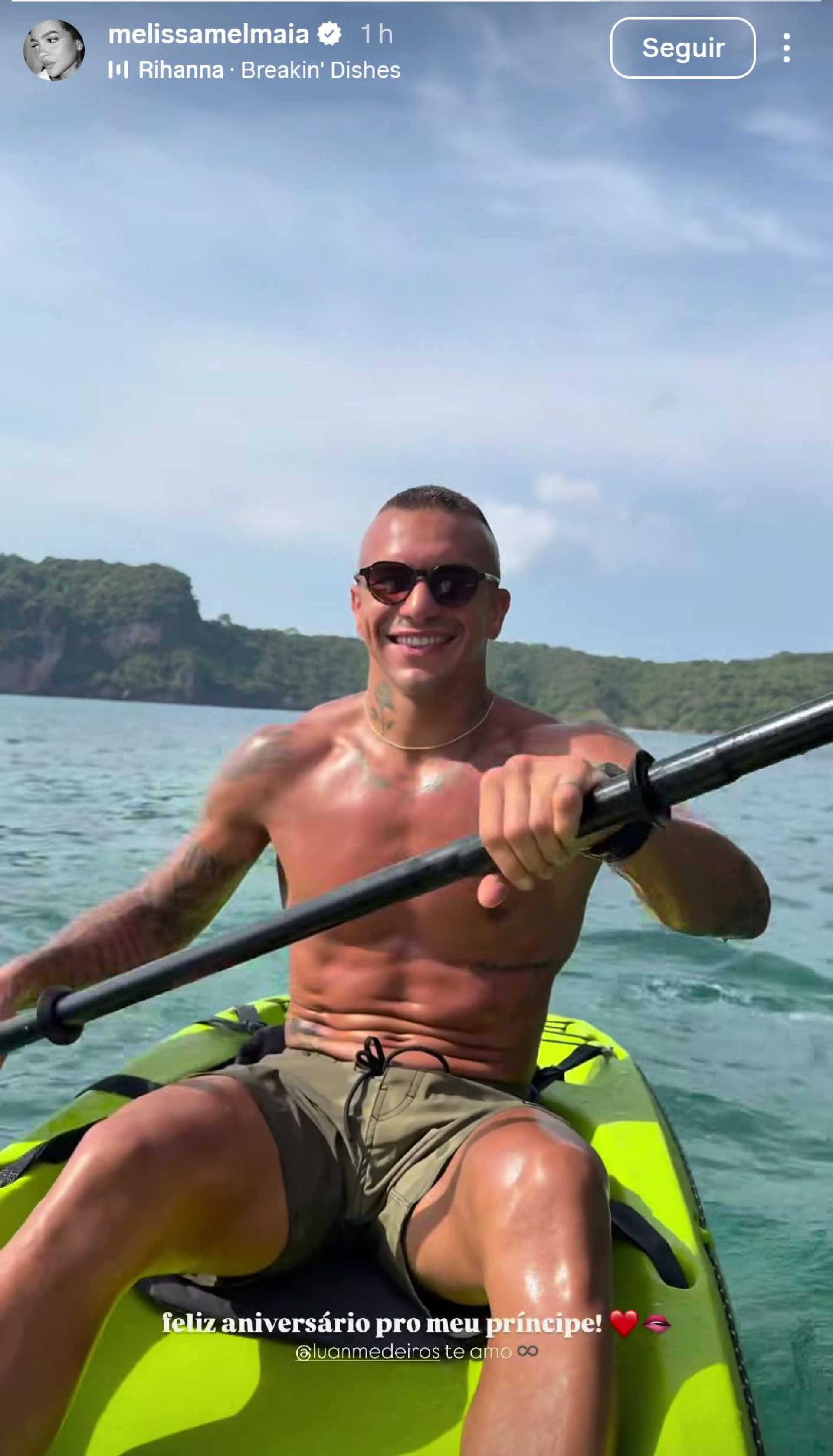 Mel Maia se declara no aniversário do namorado, Luan Medeiros - Reprodução de vídeo / Instagram