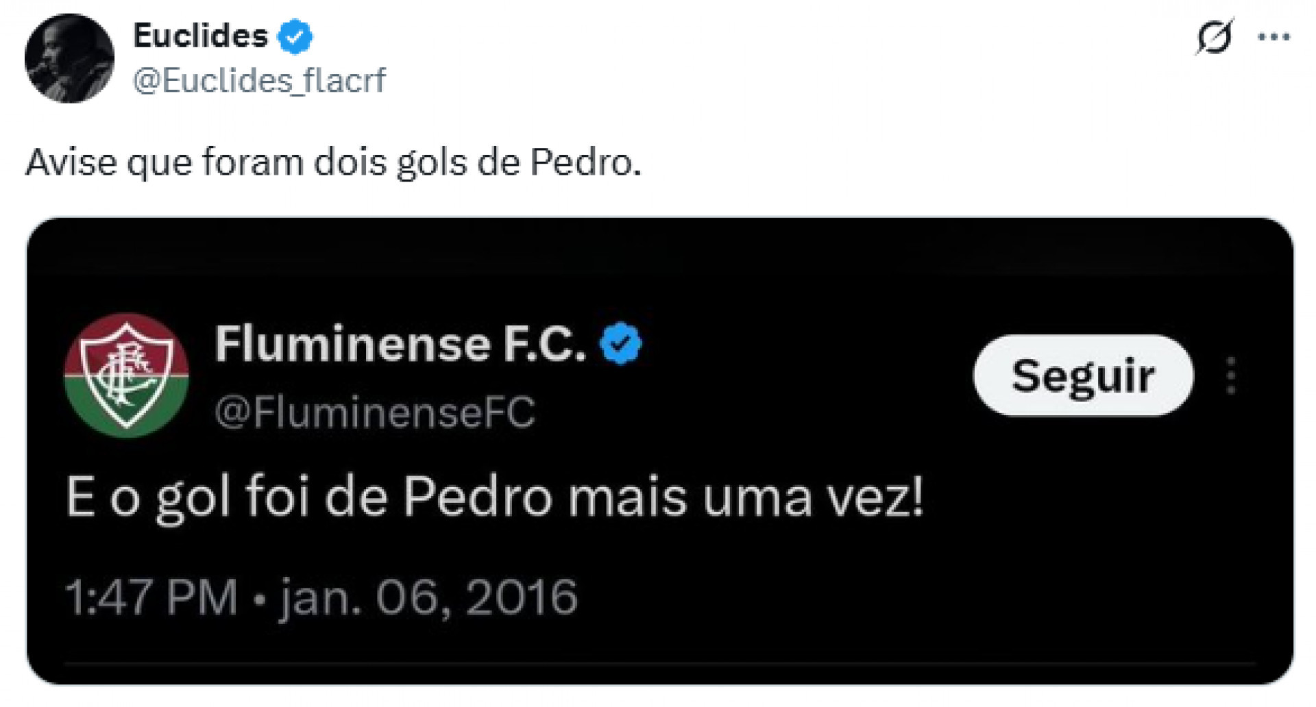 Torcedores ressuscitaram tweets antigos do Fluminense - Reprodução / X