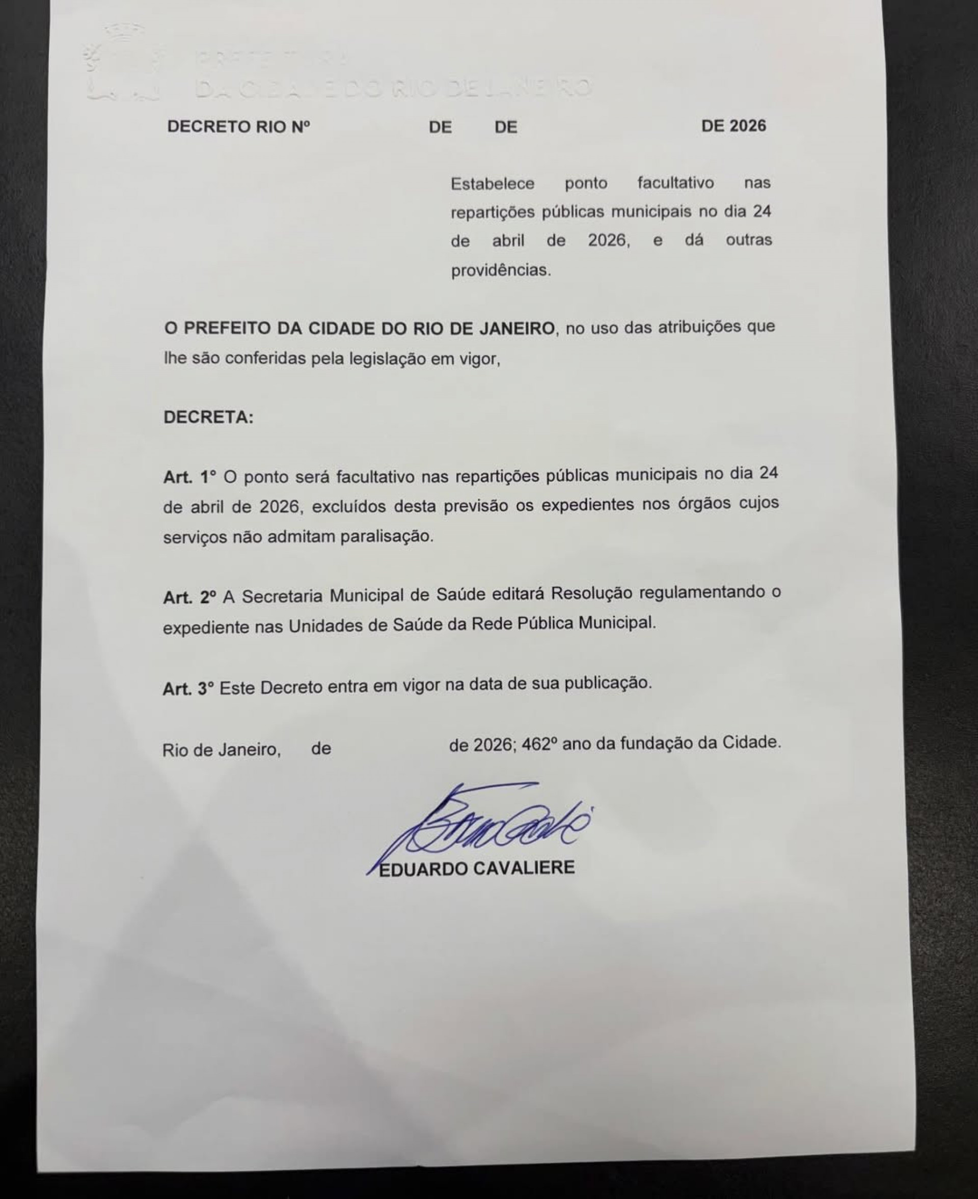 Governo e Prefeitura do Rio decretam ponto facultativo e emendarão feriado de São Jorge - Reprodução / Instagram