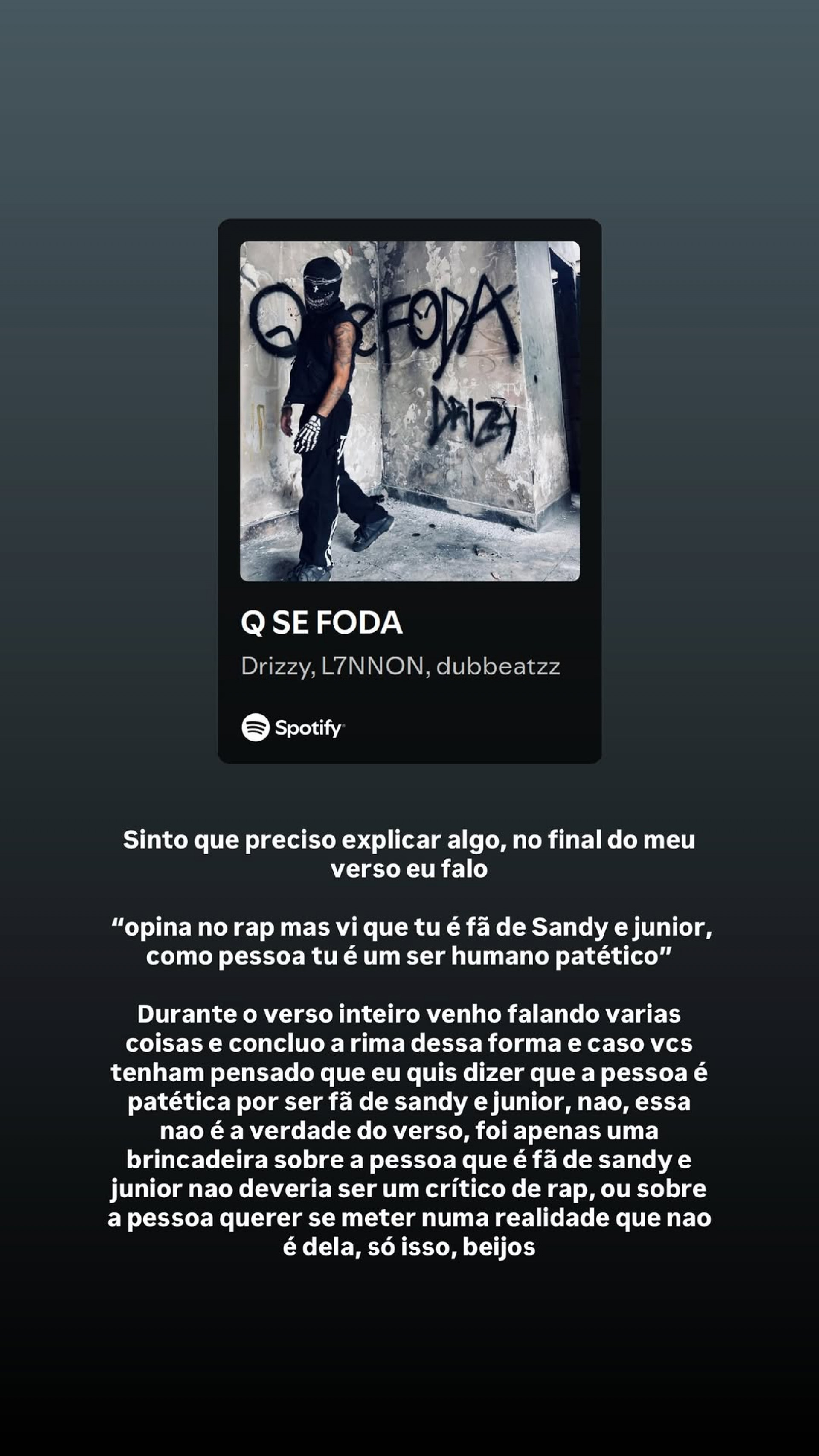 L7nnon explica verso de rap em que critica fãs de Sandy & Junior  - Reprodução / Instagram