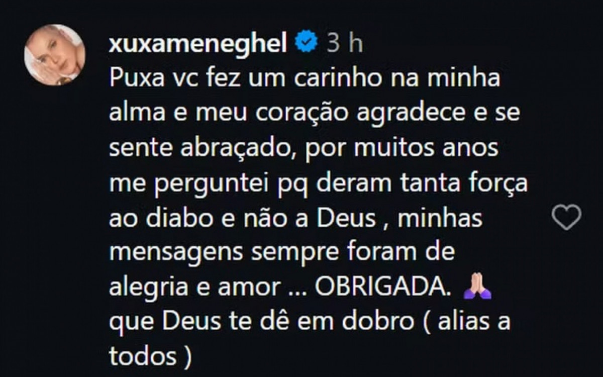 Xuxa comenta acusa&ccedil;&otilde;es de mensagens subliminares em discos - Reprodu&ccedil;&atilde;o Instagram