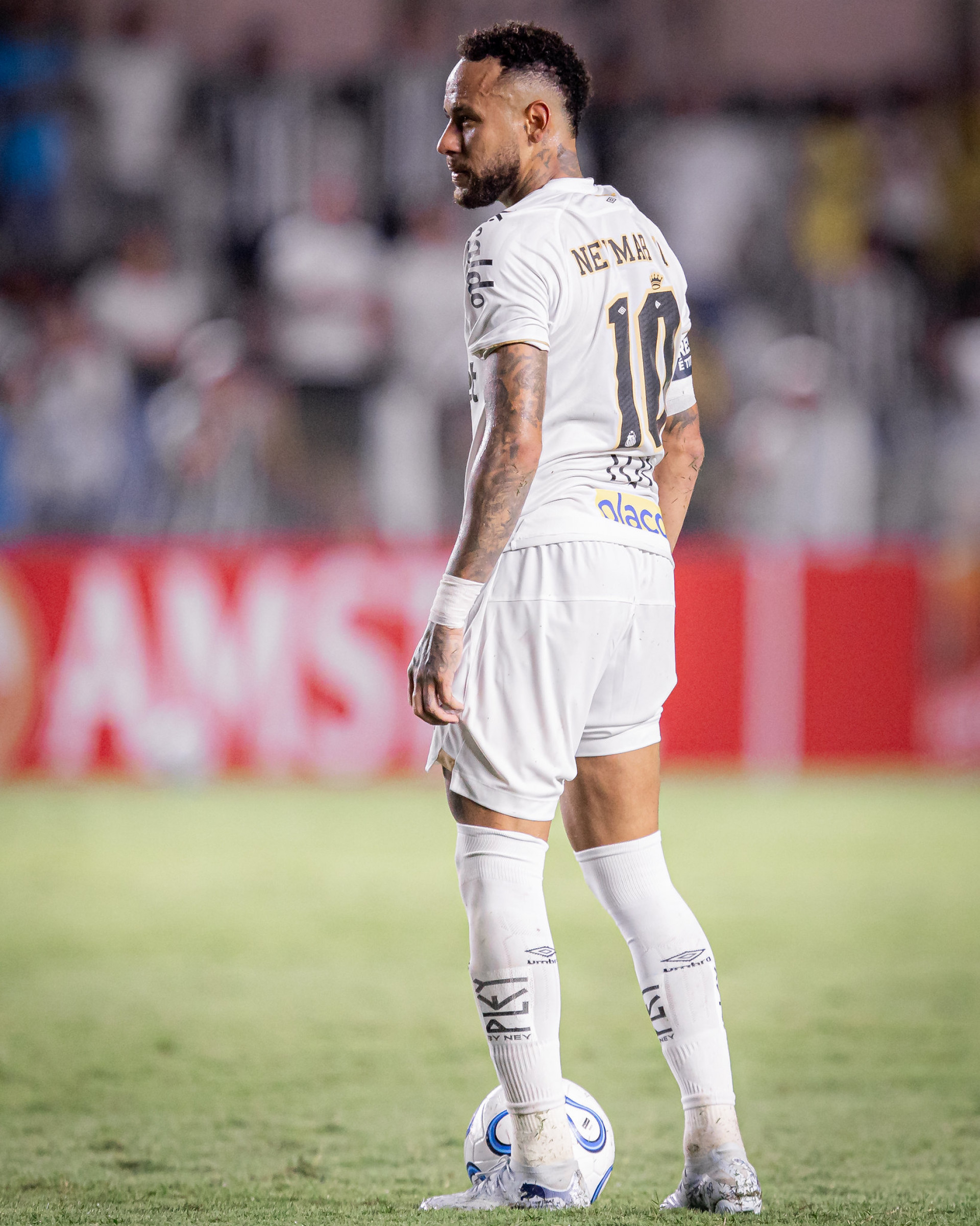 Neymar na partida contra o Deportivo Recoleta, nesta terça-feira (14) - Raul Baretta / Santos