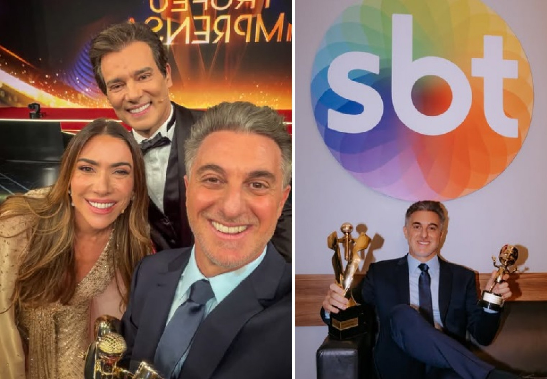 Huck aparece com Portiolli e Patrícia no SBT e brinca com 'metaverso' - Reprodução Instagram