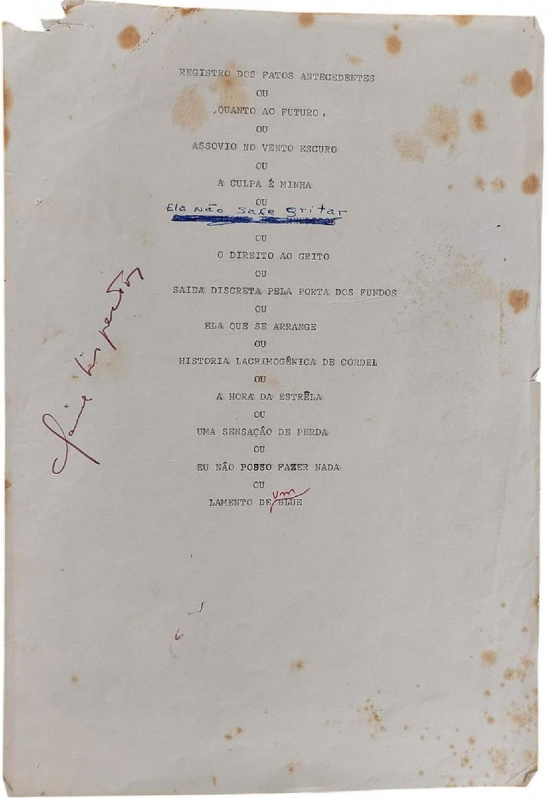 Lote com manuscrito original de ?A Hora da Estrela?, de Clarice Lispector, foi arrematado por R$ 375 mil - Reprodução / Letra Viva Leilões