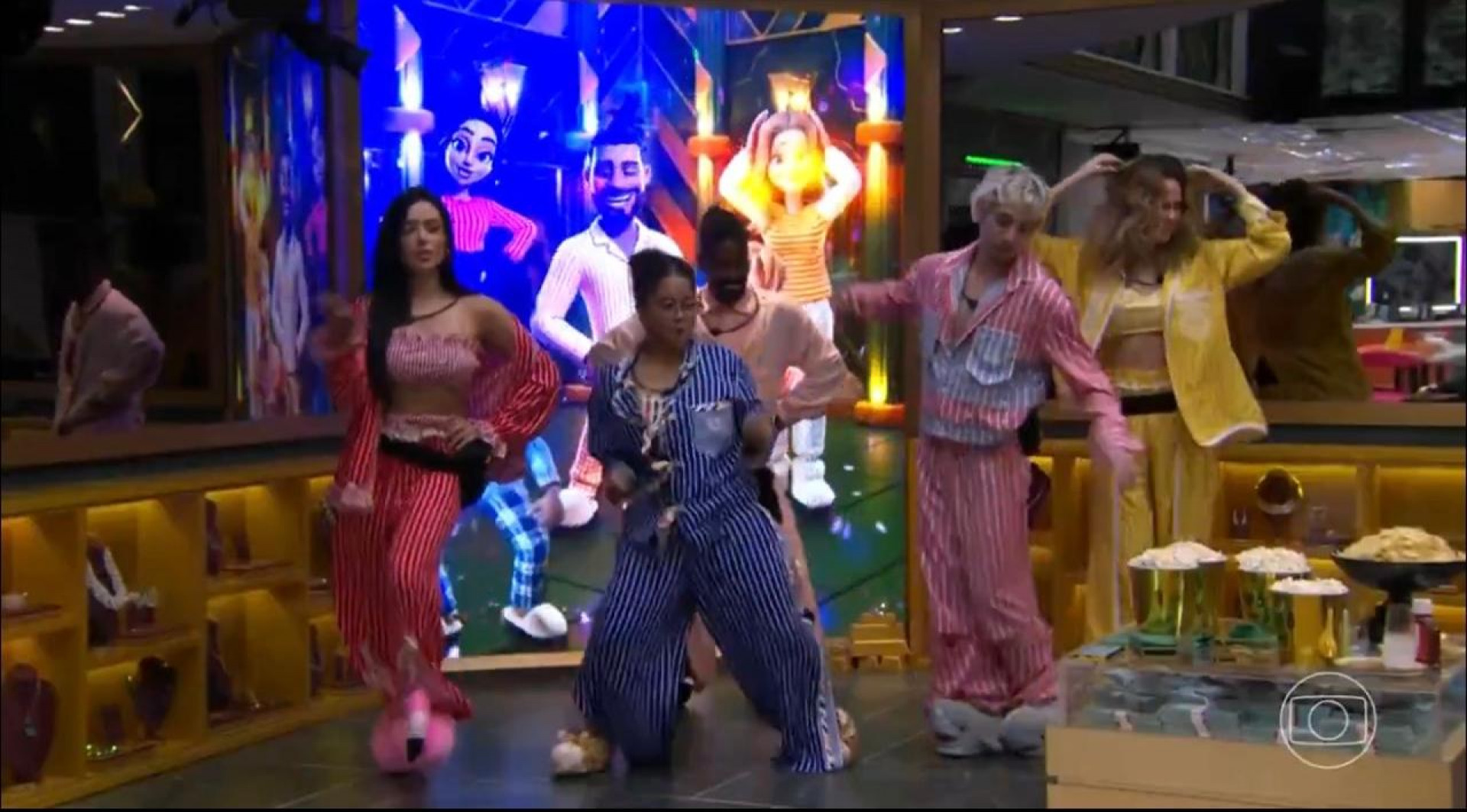 Participantes durante festa do pijama no 'BBB 26' - Reprodução / TV Globo