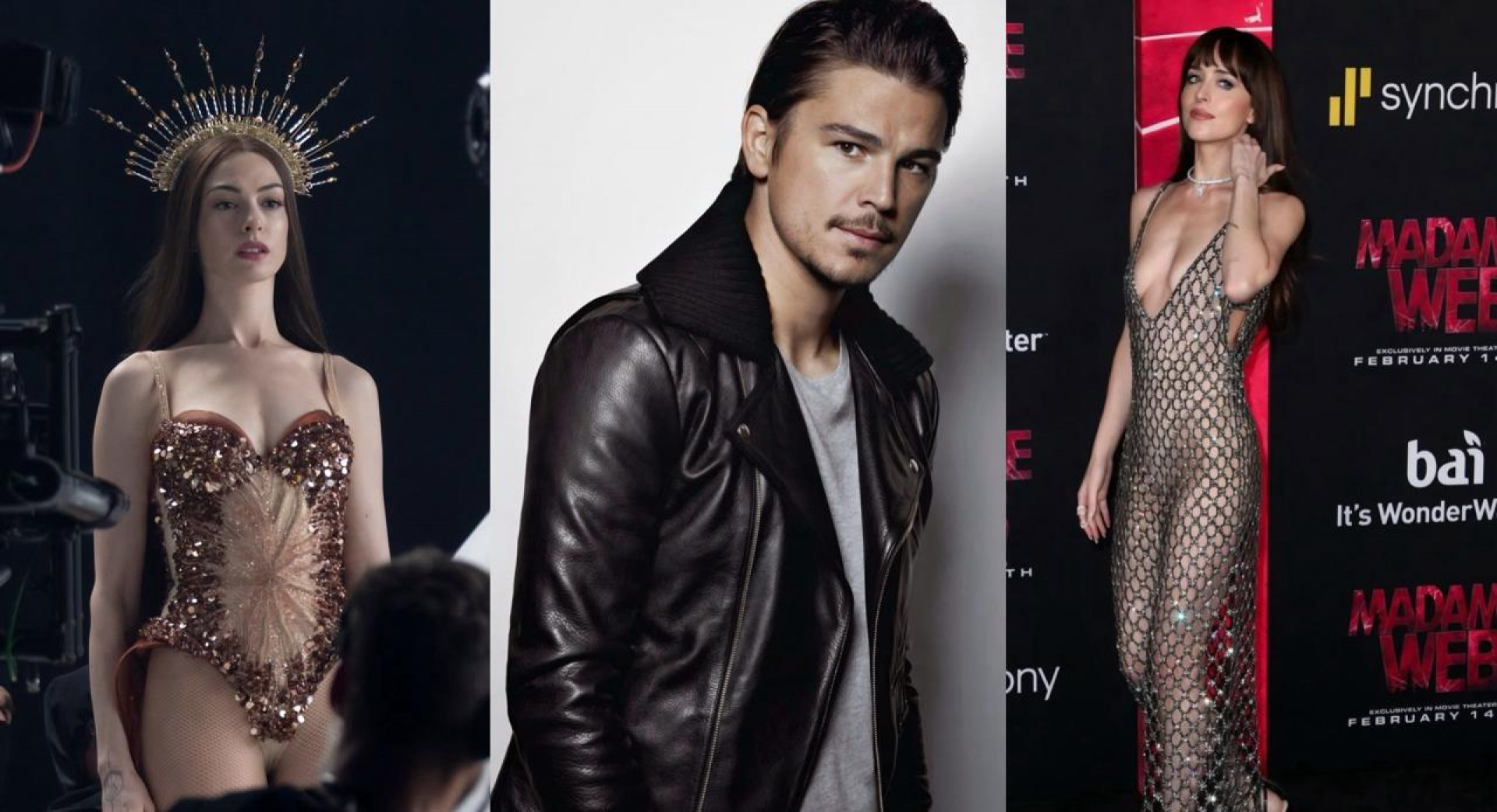 Anne Hathaway, Josh Hartnett e Dakota Johnson em montagem - Reprodução / Instagram