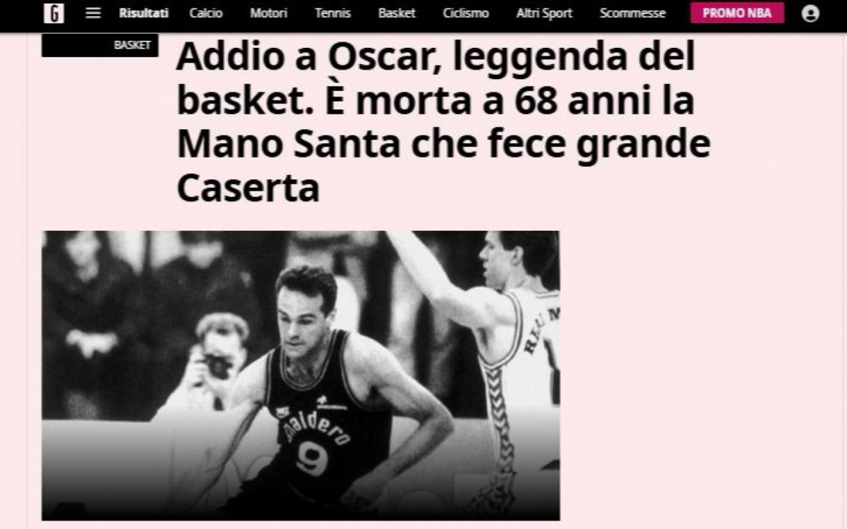 Imprensa internacional repercute a morte de Oscar Schmidt