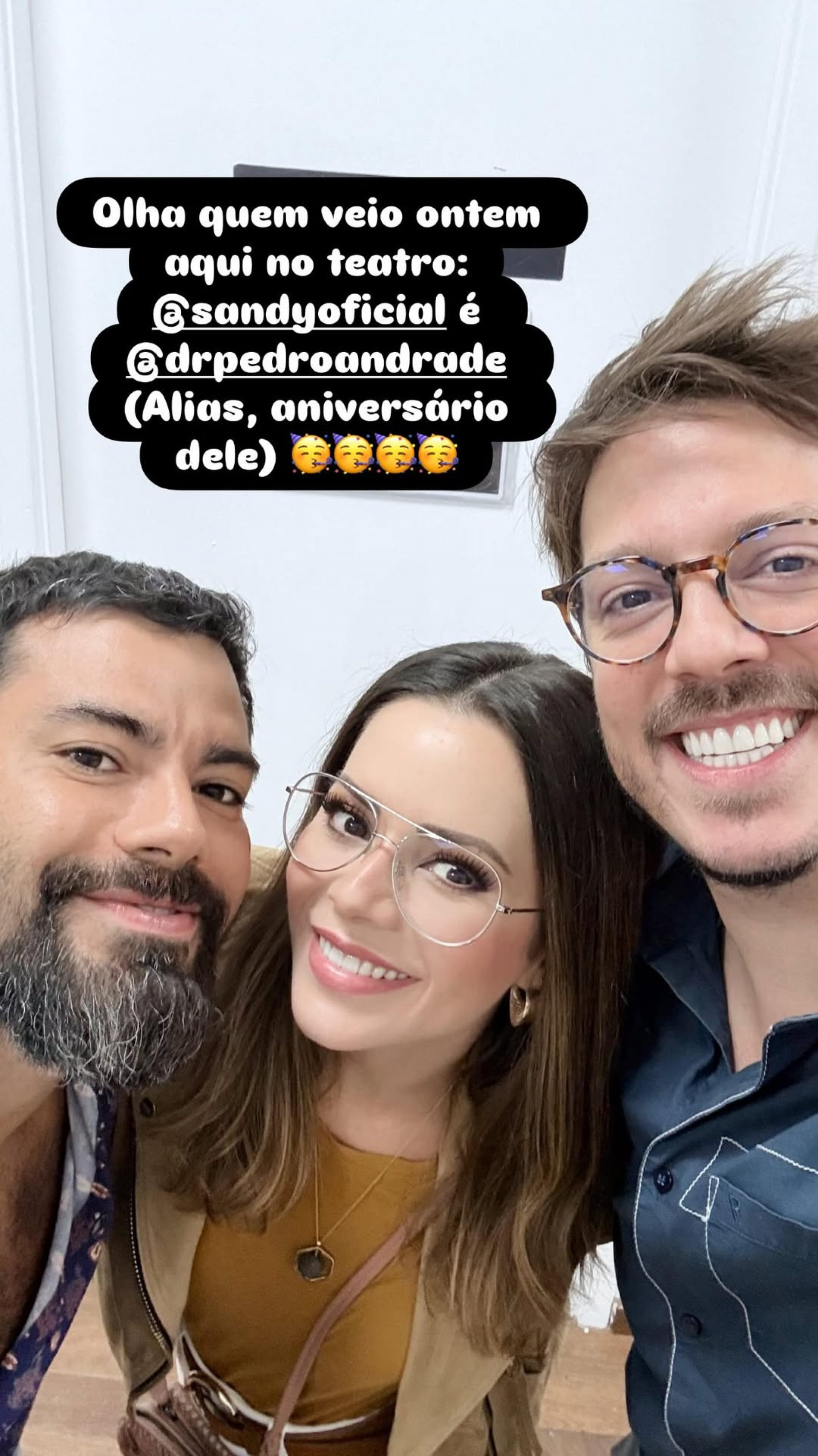 Sandy faz rara aparição com namorado e celebra aniversário dele em show de Fábio Porchat - Reprodução / Instagram