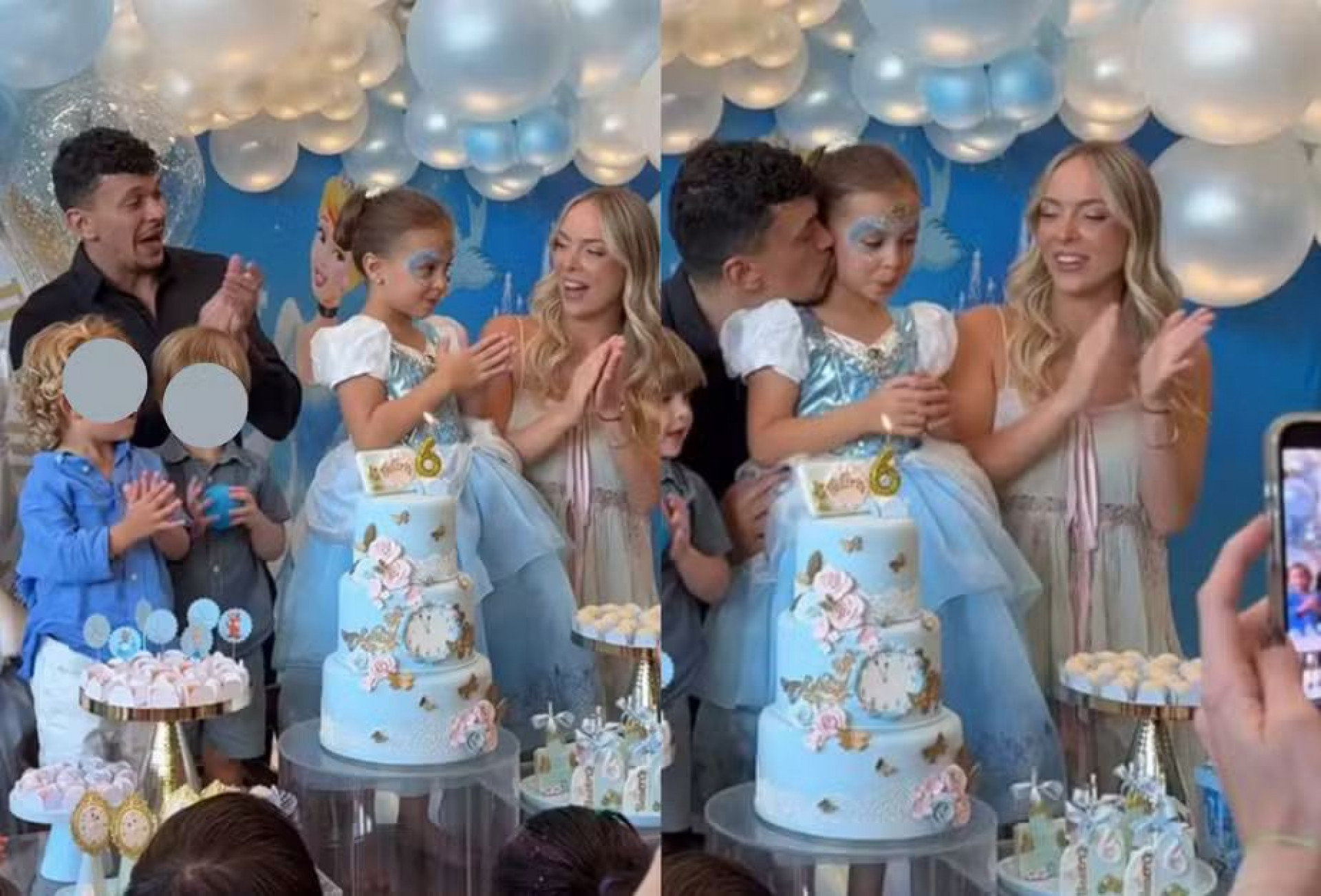 Após separação, Tata Estaniecki e Júlio Cocielo se reencontram em aniversário da filha